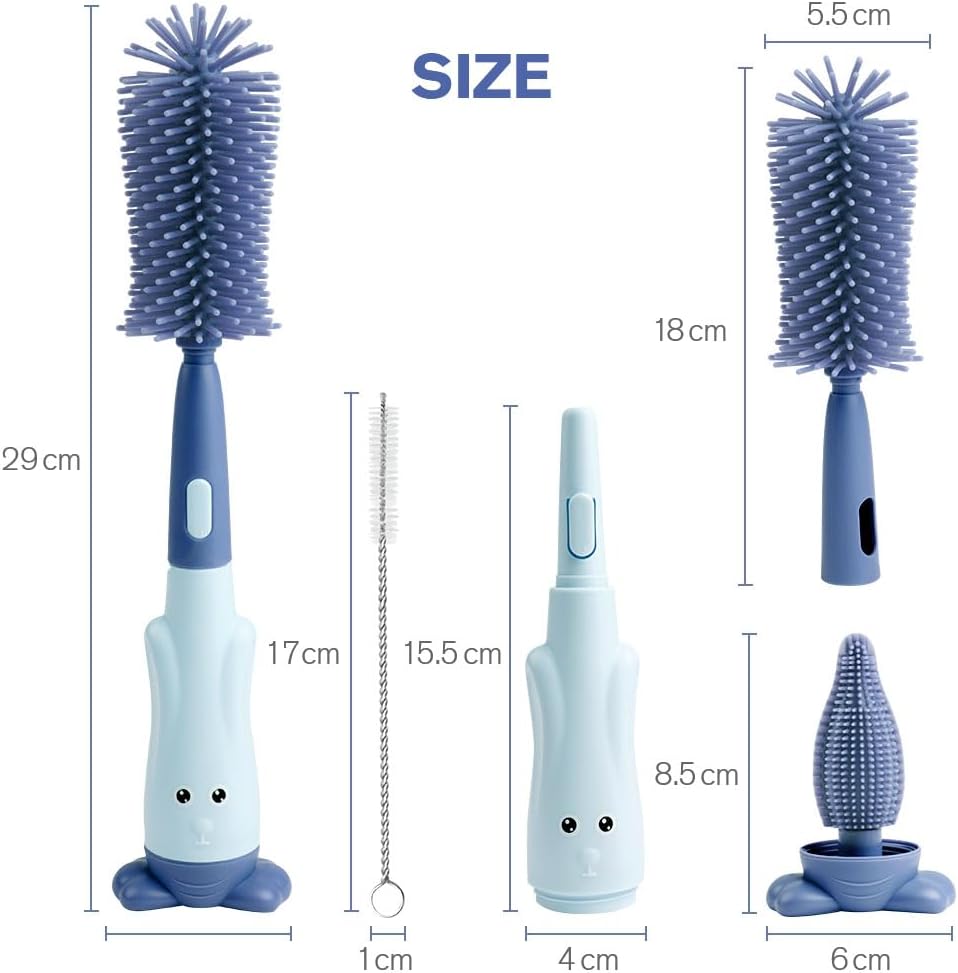 Thumbnail 1 de Kit de goupillons pour biberons Vicloon 3 en 1 (mousse à pression, 360°) sans BPA – Rose