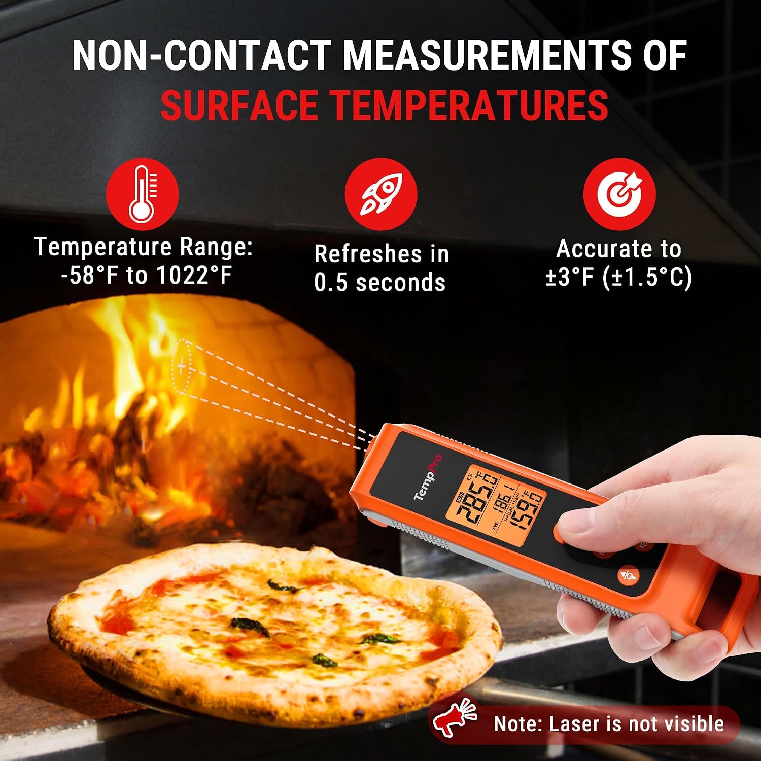 Thumbnail 3 de TempPro TP420 TempScan 2-in-1 Infrared Thermometer with Meat Probe