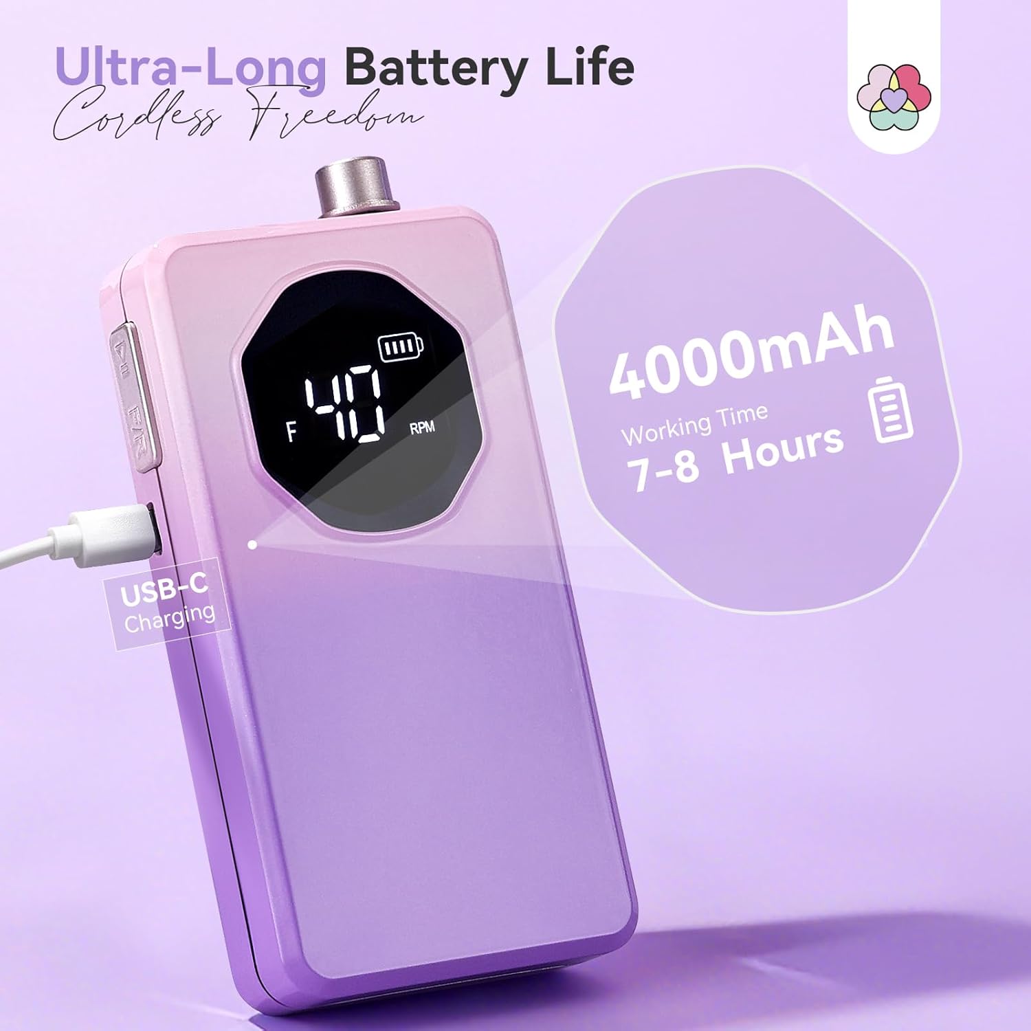 Thumbnail 3 de SAVILAND 2026 Nail Drill Professional (40,000RPM) Electric Nail File Kit for Acrylic, Gel & Extensions