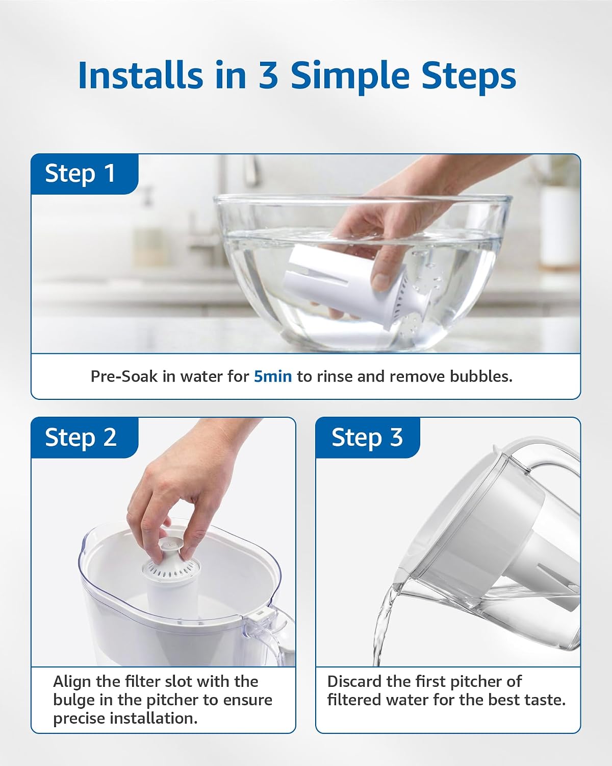 Detalle 2 de FilterLogic Pitcher Water Filter 6-Pack