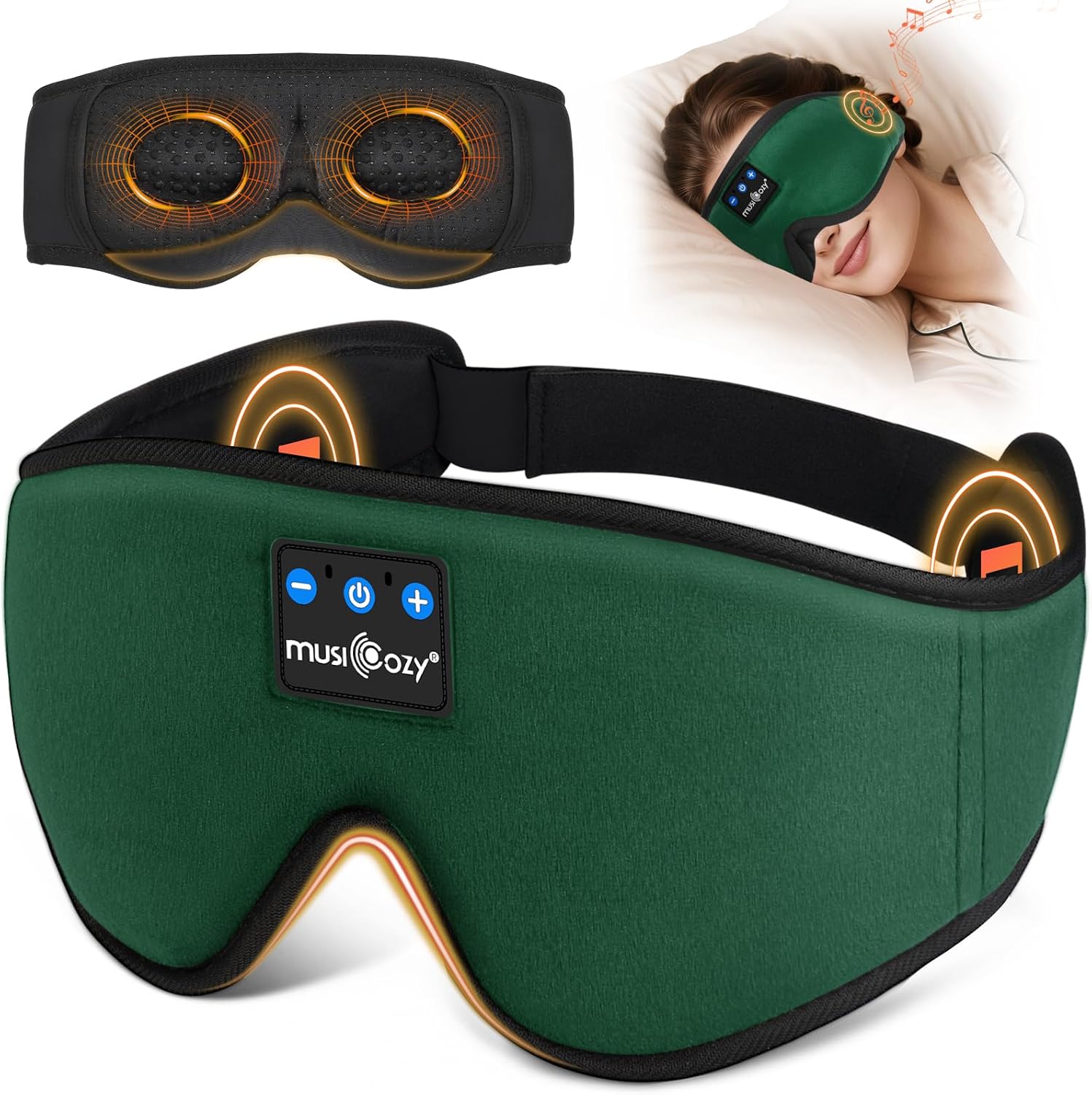 Detalle de MUSICOZY 3D Bluetooth Sleep Mask Headphones with 3D 100% blockout design
