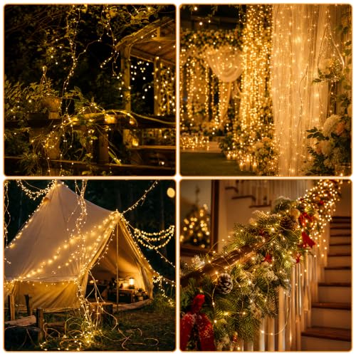 Thumbnail 7 de Hoteril Luci Solari da Esterno 2 Pacchi 15+2M 150 LED IP65 – Decorazioni per Giardino, Patio e Alberi