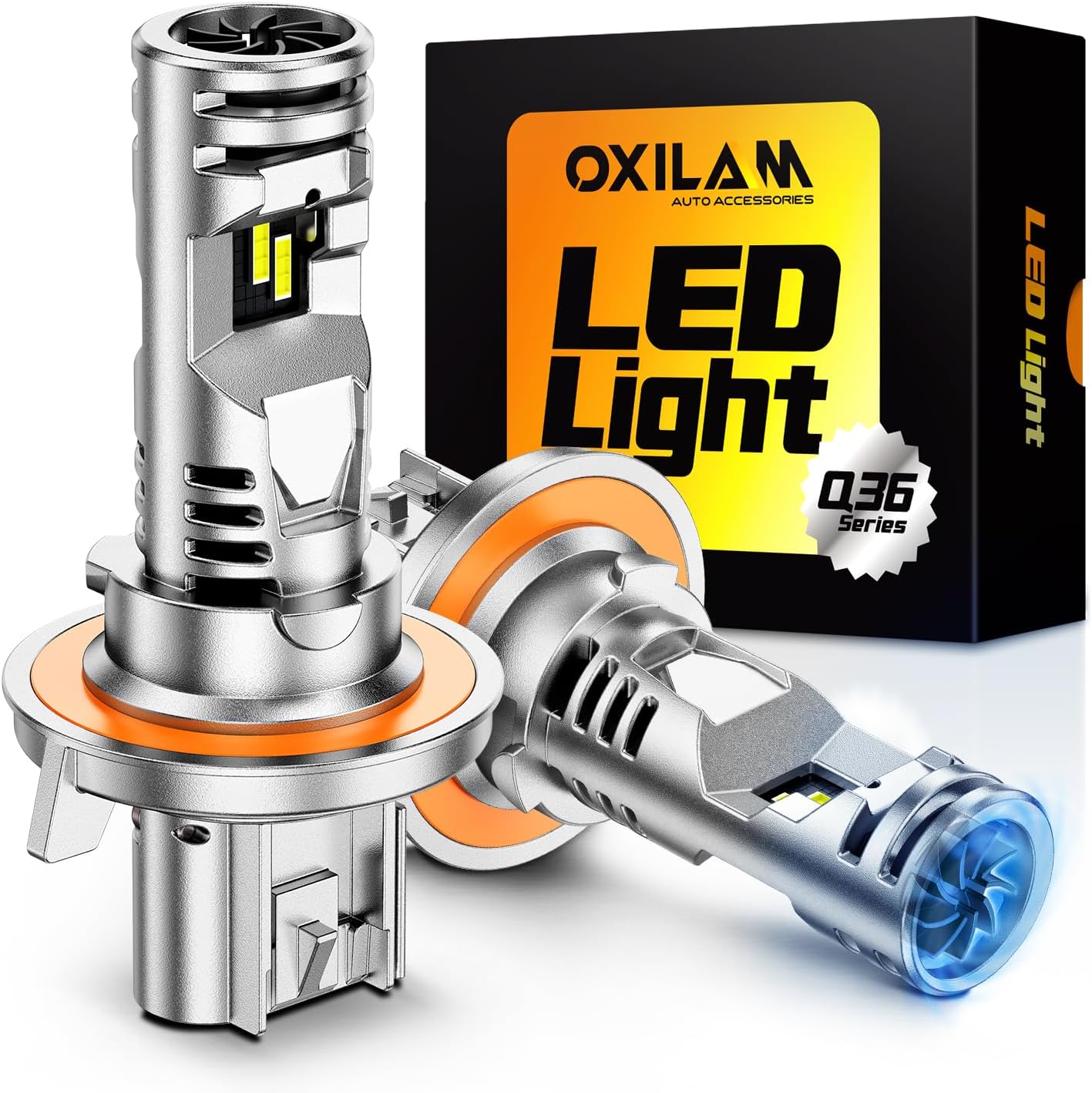 Detalle de OXILAM H13 LED Bulbs — 10x Brighter 6500K Cool White, Anti-Flicker, 60,000 Hours, 9008 LED Headlights (Pack of 2)