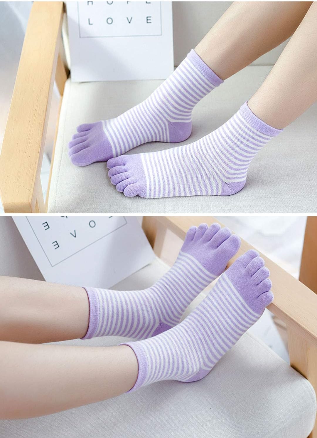 Detalle de LOFIR Calzini Divertenti con Dita Separate per Donna – 5 paia, Taglia 35-41