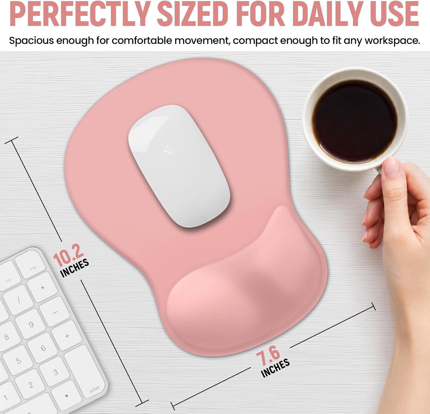 Detalle 2 de ZapDesk ZD015 Ergonomic Mouse Pad with Gel Wrist Rest, Pink, 10.2 x 7.6 in