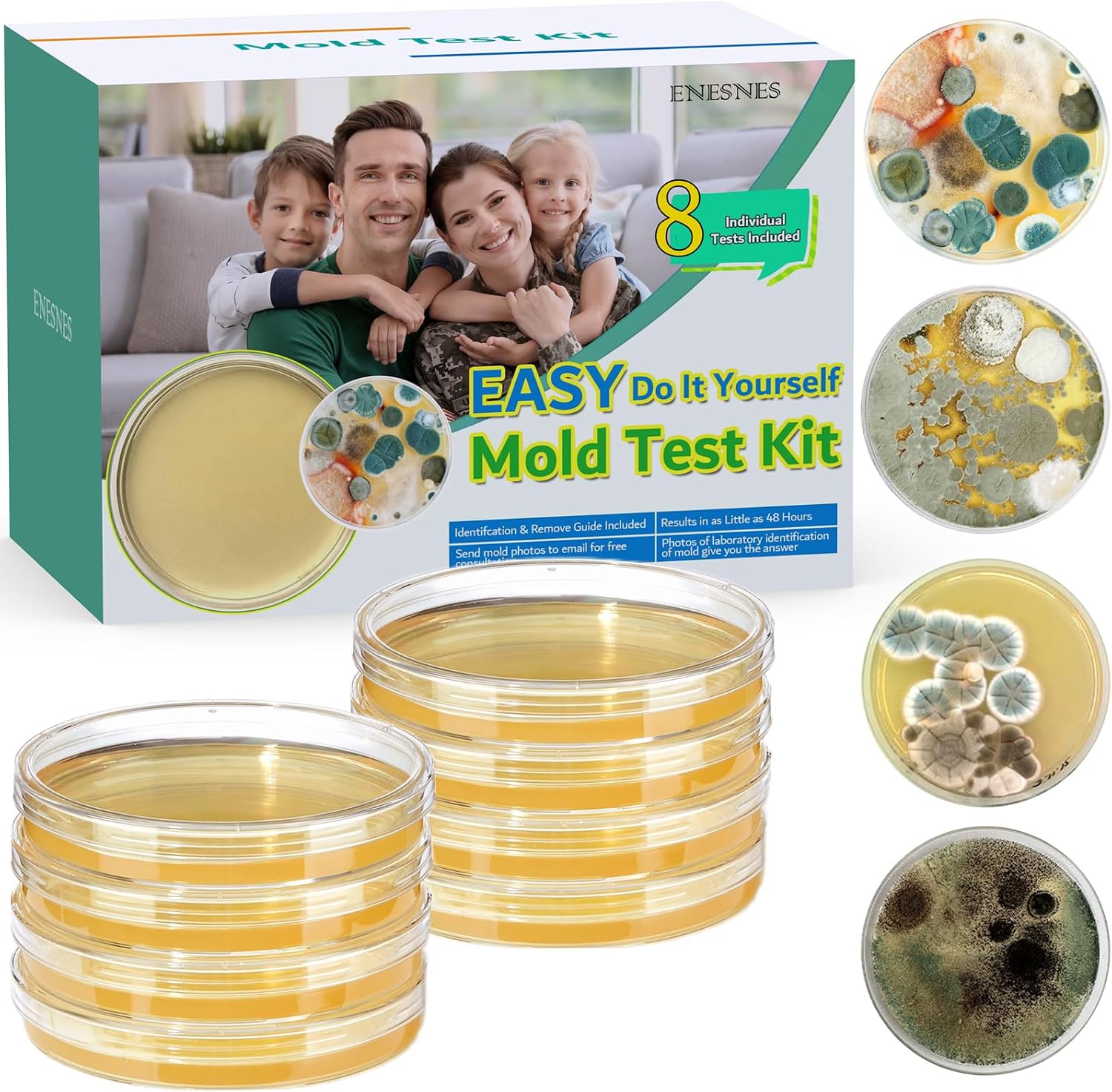 Detalle de Mold Testing Kit-010 家庭用カビ検査キット、8回分・室内空気/HVAC/表面対応