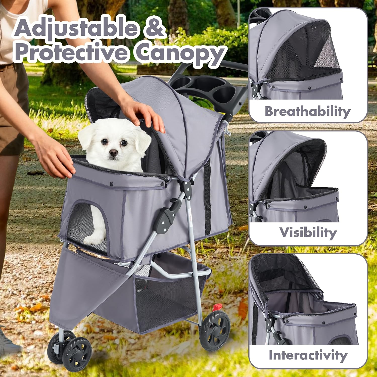 Thumbnail 2 de DUMOS Pet Stroller with Three Wheels