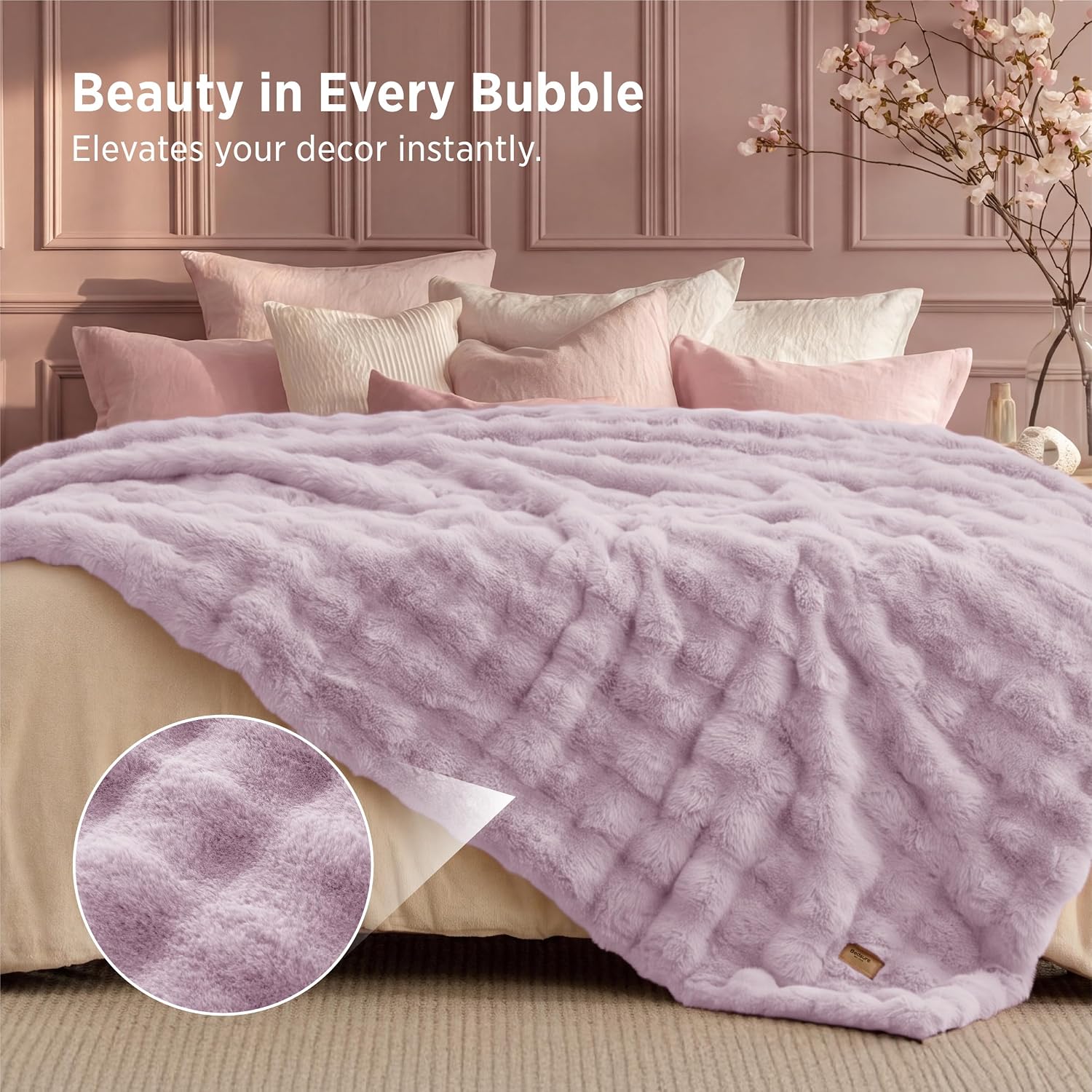 Detalle de Bedsure Faux Fur Blanket, King