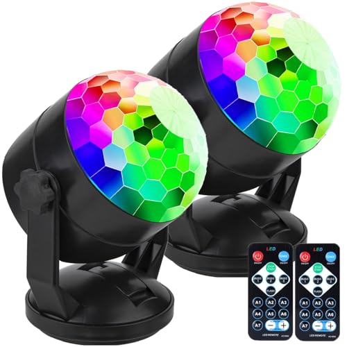 Detalle de CATPOWER Fernbedienung Party-Licht mit Klangaktivierung – tragbar, USB oder Batterien, RGB-Disco-Kugel & Stroboskop