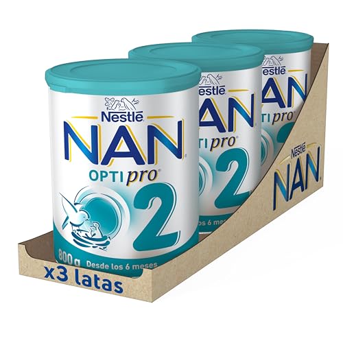 NAN OPTIPRO 2 leche de continuación en polvo (3 botes de 800 g) Nestlé