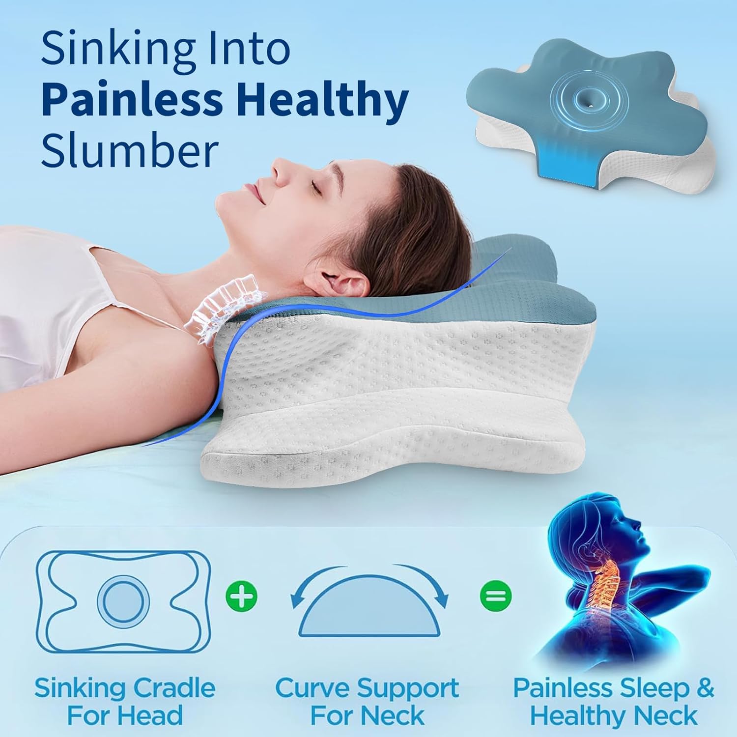 Thumbnail 1 de Hydomi Orthopedic Memory Foam Pillow 13cm