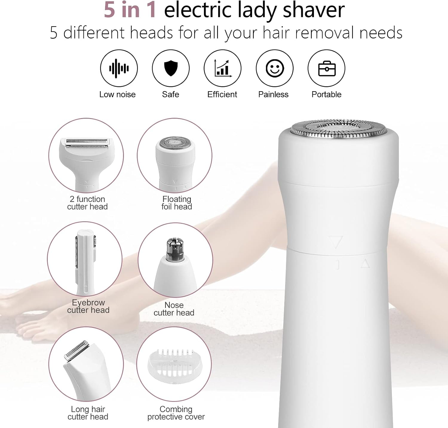 Thumbnail 2 de yusvwkj 5-in-1 Lady Shaver for Women: Painless Hair Removal On The Go