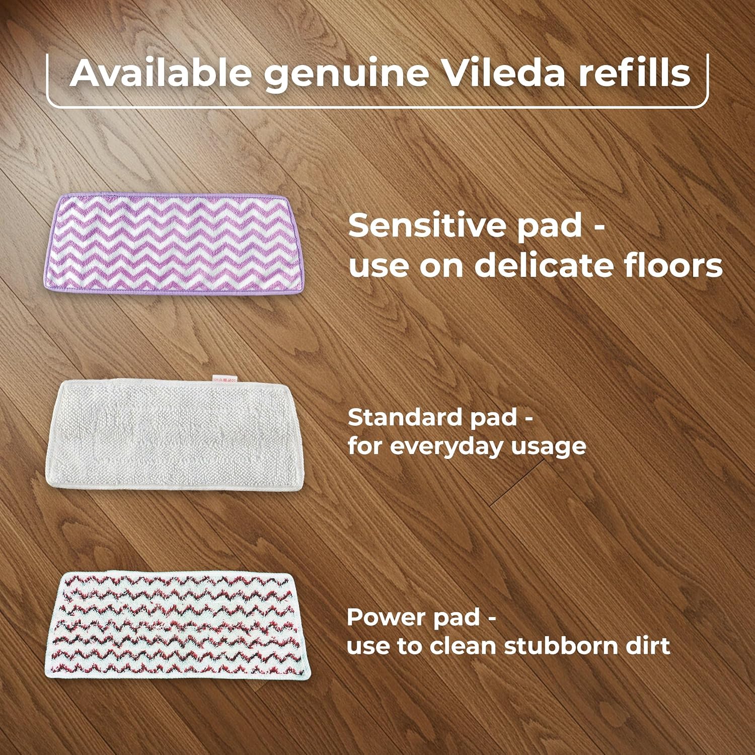 Detalle de Vileda Steam Plus Pro XXL Sensitive Replacement Covers, 40 cm, Pack of 2
