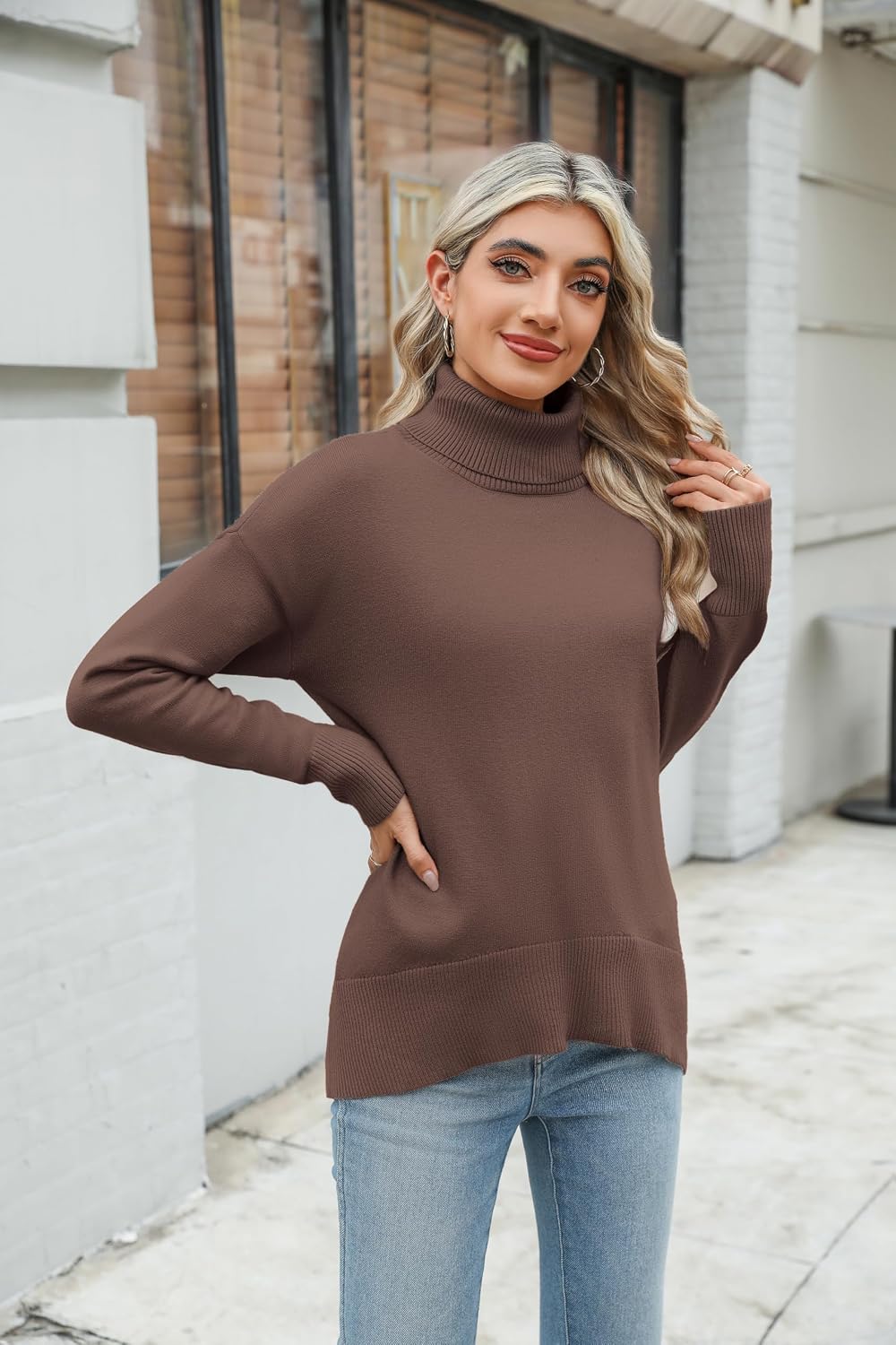 Detalle 2 de Zeagoo Jersey de Cuello Alto para Mujer