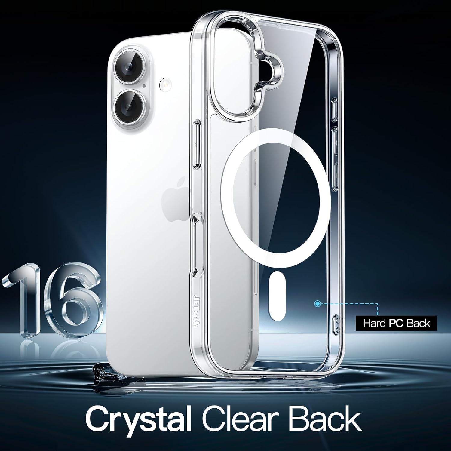 Thumbnail 2 de Jetech Cover magnetica per iPhone 16 da 6,1" compatibile MagSafe, trasparente antiurto