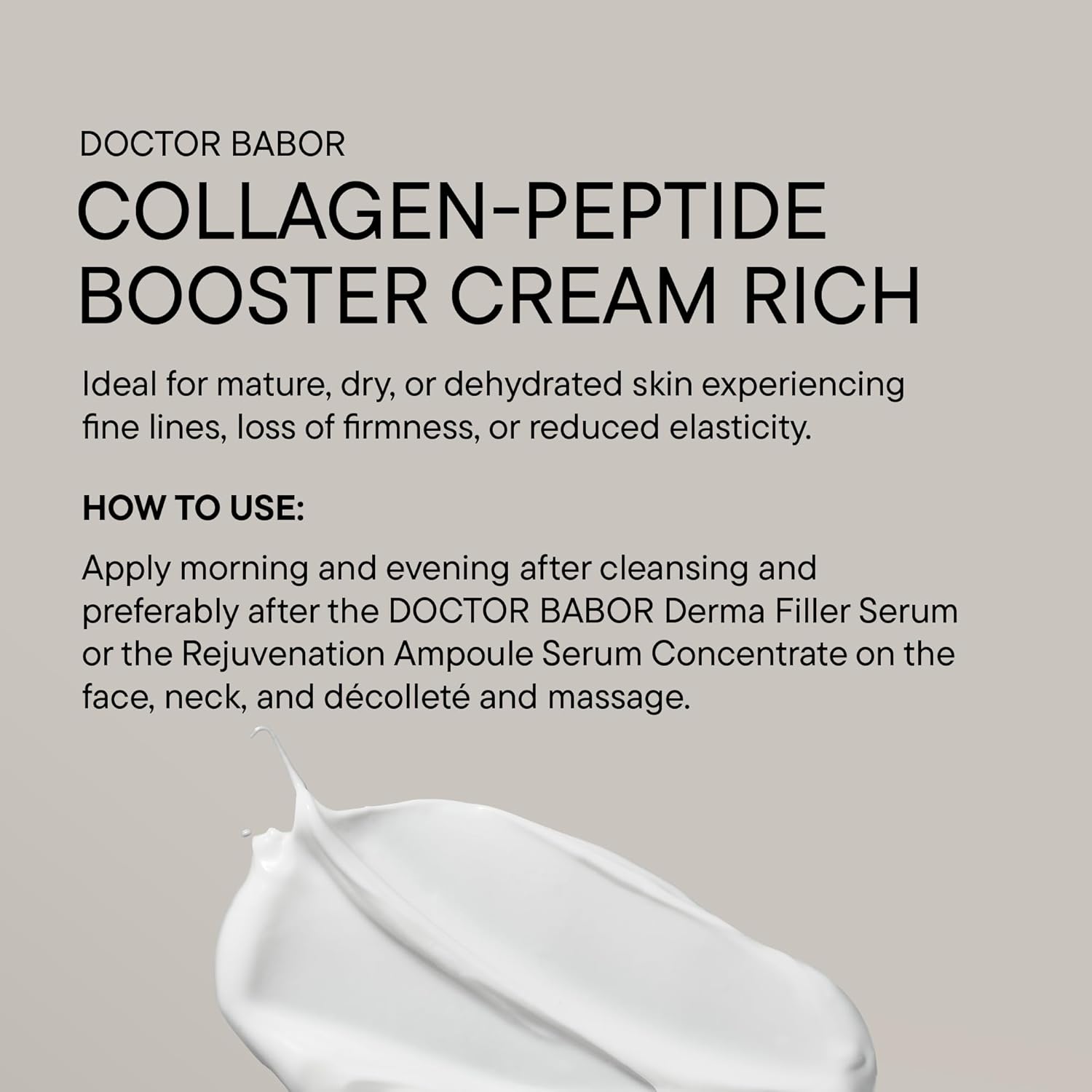 Detalle 2 de DOCTOR BABOR Collagen-Peptide Booster Cream Rich: crema viso intensiva antietà per pelli mature e secche