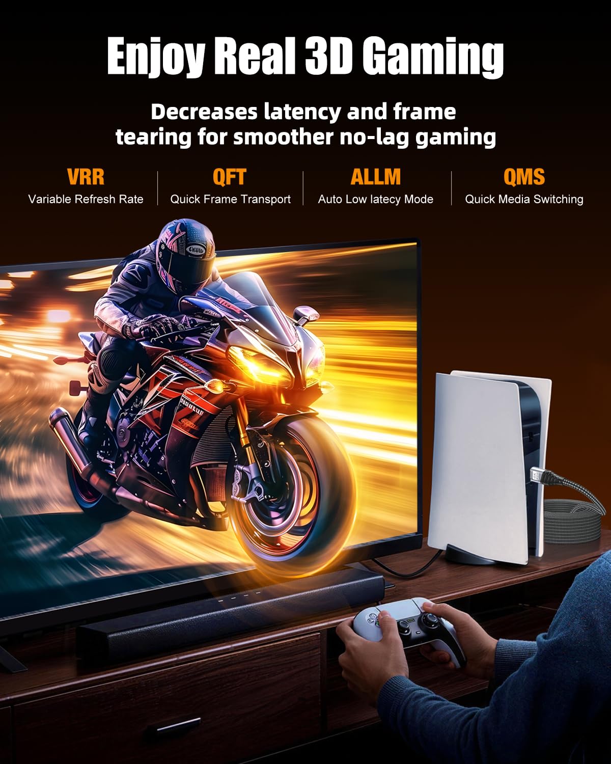 Thumbnail 5 de TEFLOTY 4K HDMI Kabel 10 m (HDMI 2.0, 4K@60Hz, 18 Gbps) mit Ethernet/Audio Rückkanal, ARC & HDR