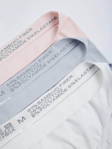 Detalle de Channo Bragas de Algodón y Bambú para Mujer, Talle Alto, Sin Costuras (Pack 6 Surtido L)
