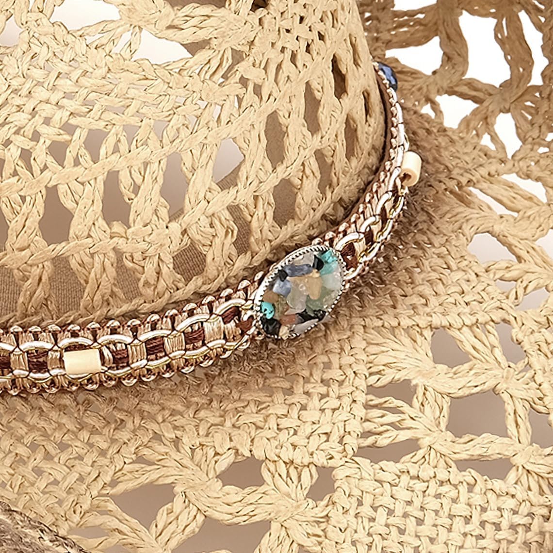 Thumbnail 2 de Foeran Straw Cowboy Hat with Two Bands