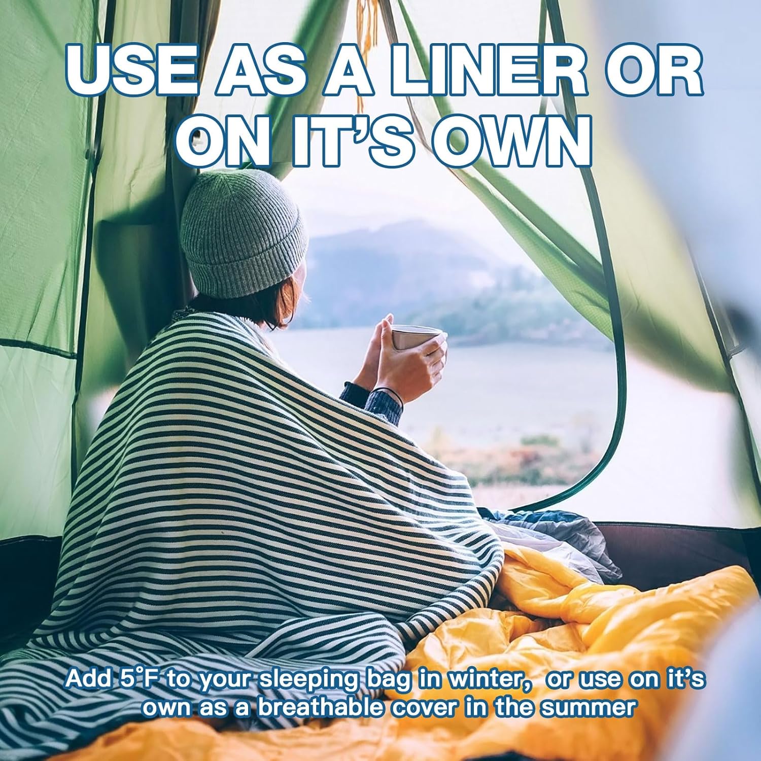 Thumbnail 4 de JAICOM Sleeping Bag Liner (Ultralight Travel Sheet) 220 x 90 cm