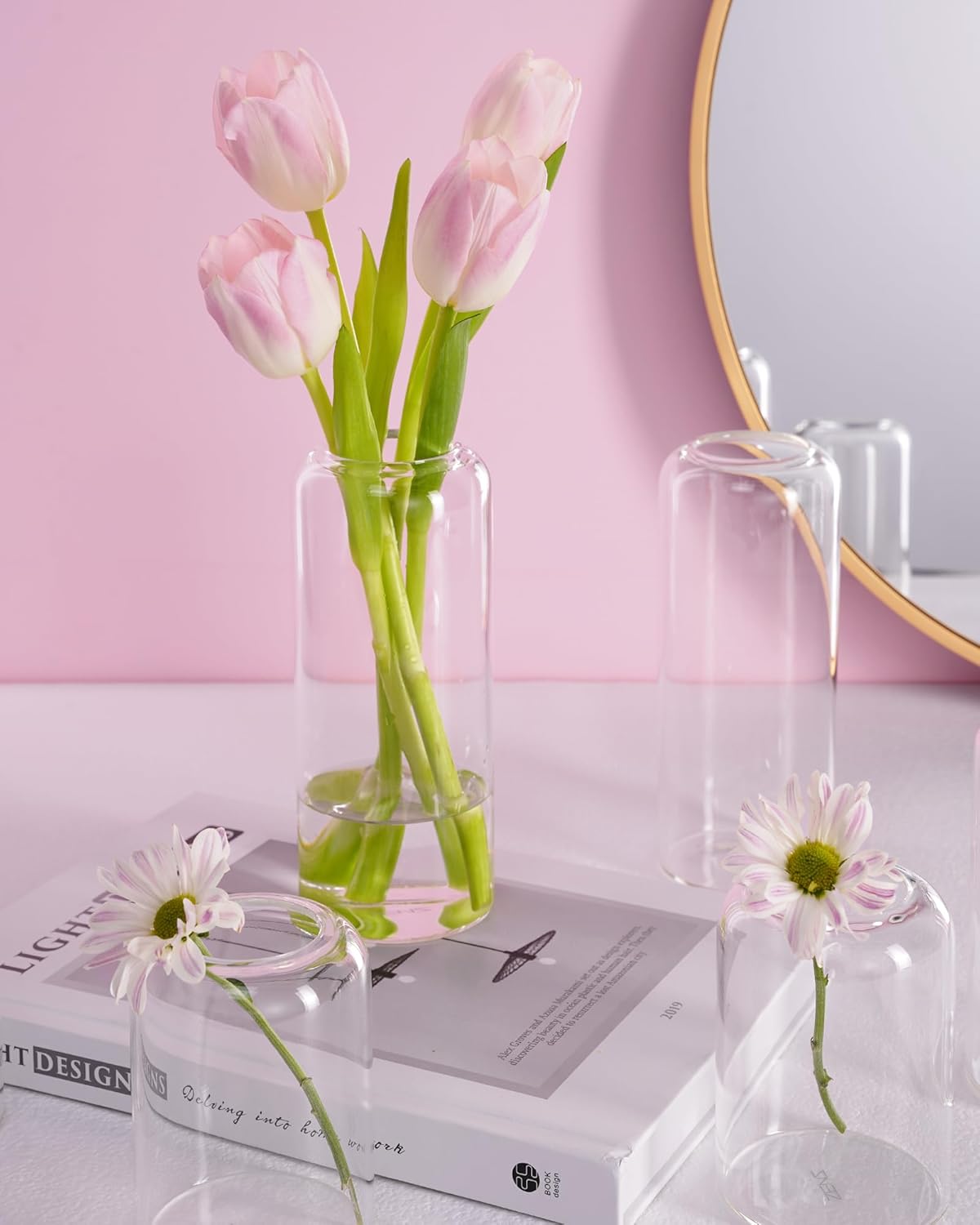 Thumbnail 5 de ZENS Bud Vases Set of 12 — modern small clear glass bud vases for flowers, weddings & home décor