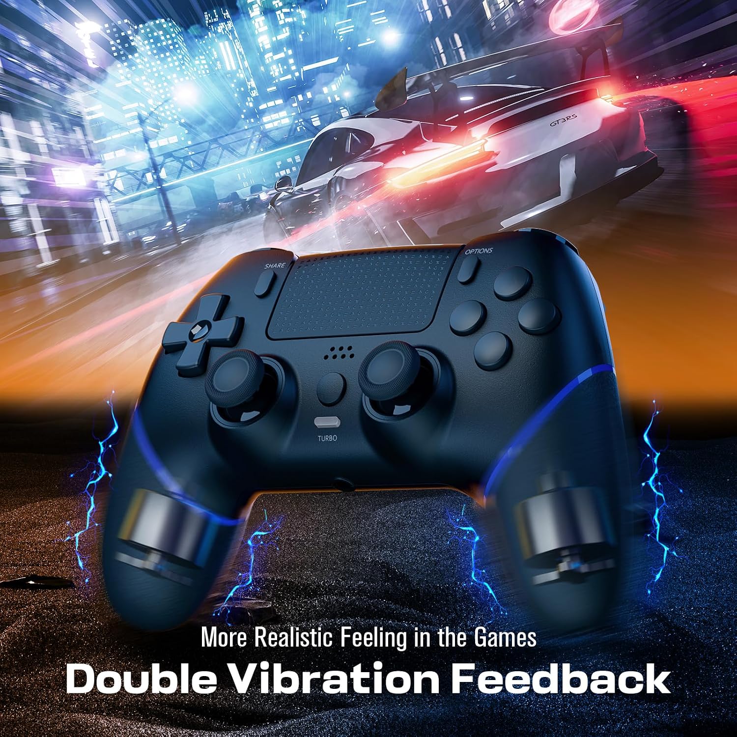 Detalle de CHEREEKI Wireless Controller for PS4: Multi‑Platform Bluetooth Gamepad with Back Buttons and Turbo