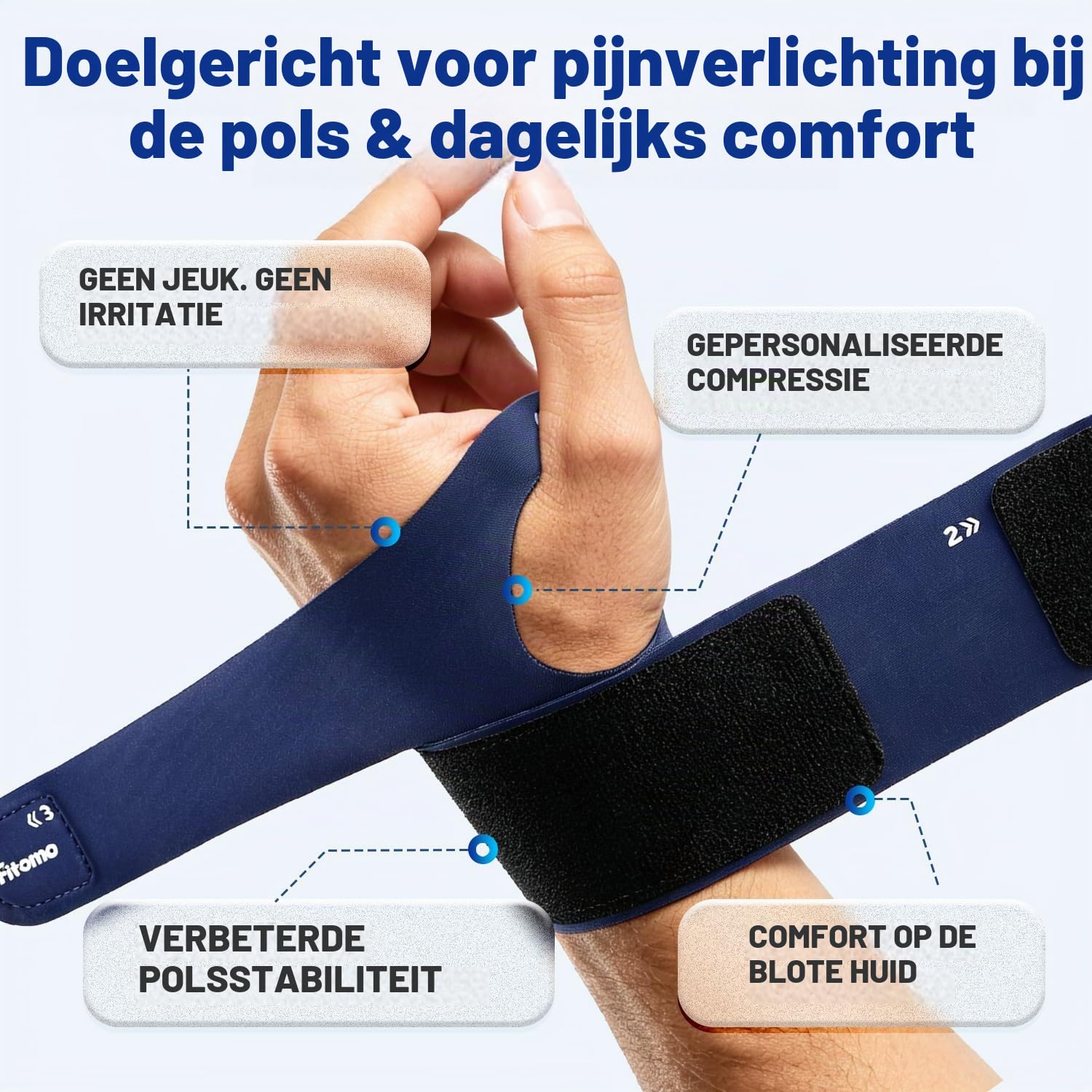 Detalle 2 de Fitomo SKPW15 polsbandage voor de rechterpols, verstelbaar en ademend