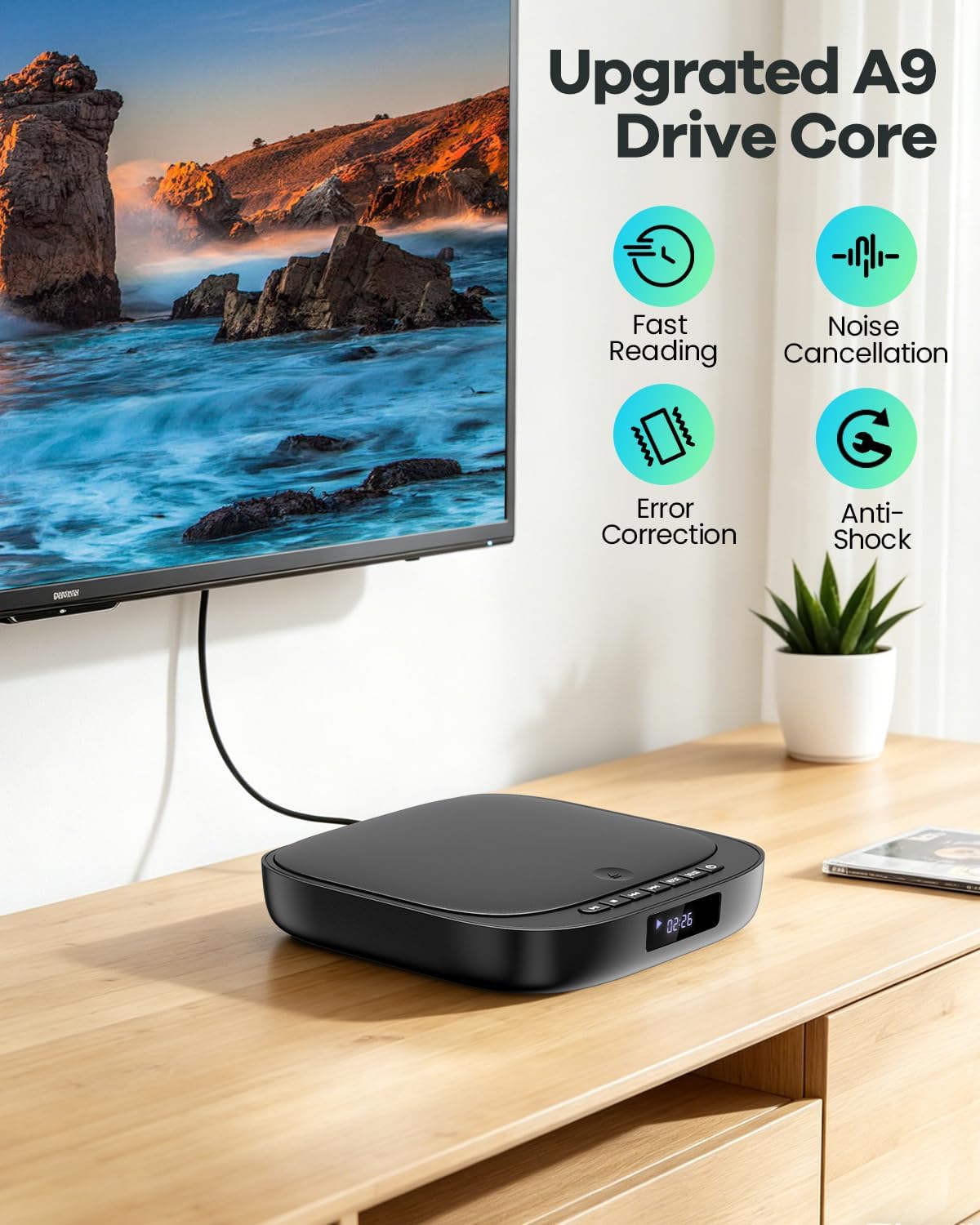 Thumbnail 5 de FELEMAN Mini DVD Player with HDMI, USB/TF Card Input and 1080P Upscaling