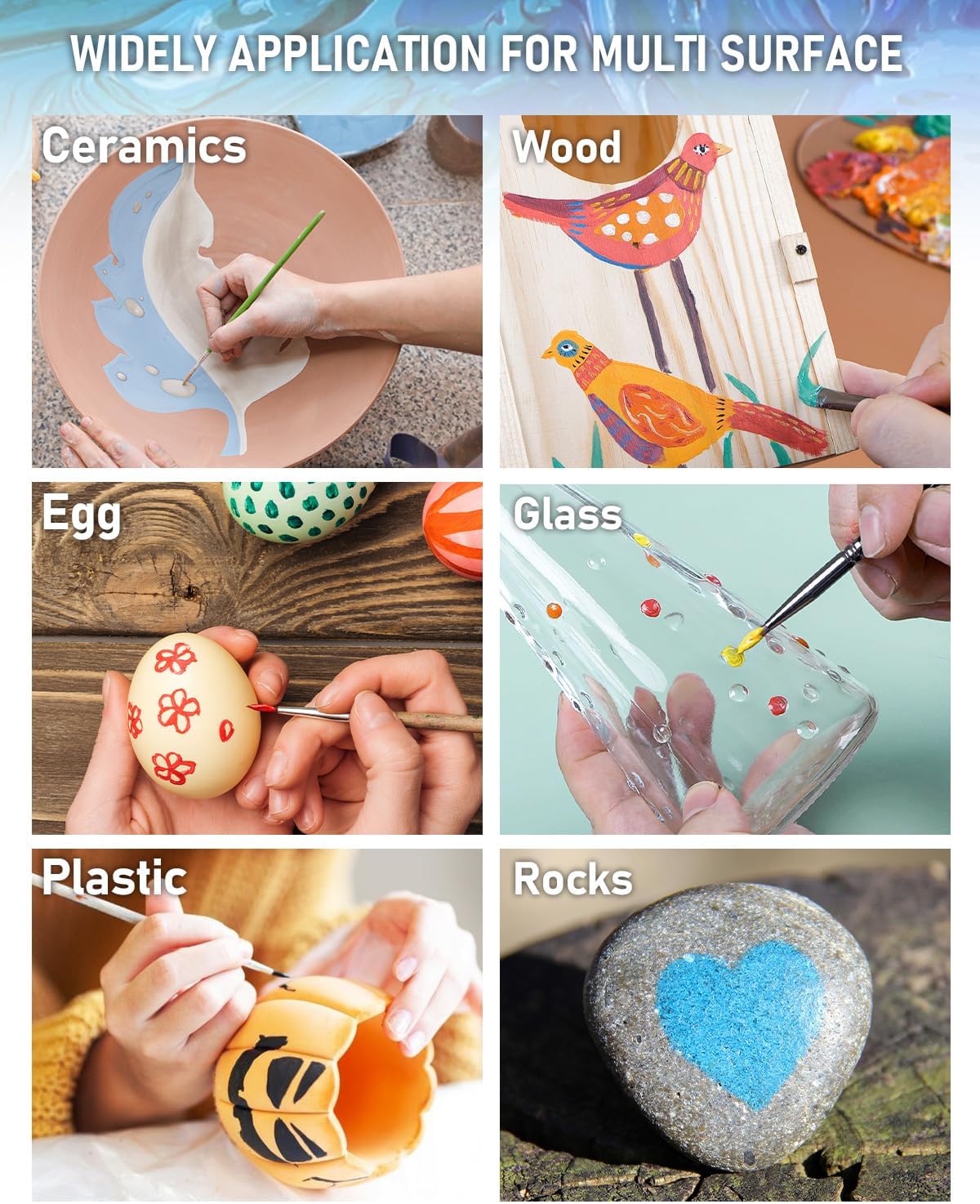 Thumbnail 6 de Nicpro 24 Colors Large Bulk Acrylic Paint Set (500 ml) – Non-Toxic, Multi-Surface
