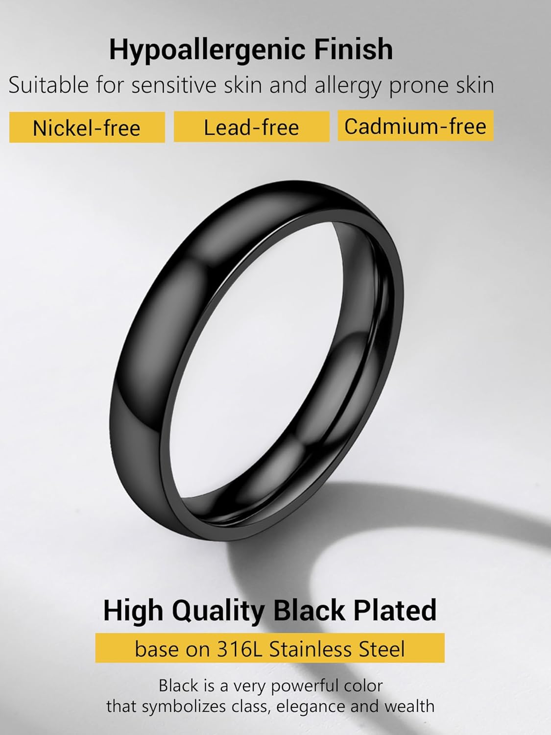 Thumbnail 1 de Bague PROSTEEL en acier inoxydable 316L et plaqué or, anneau simple (jusqu’à 8 mm) – Taille 47 à 69