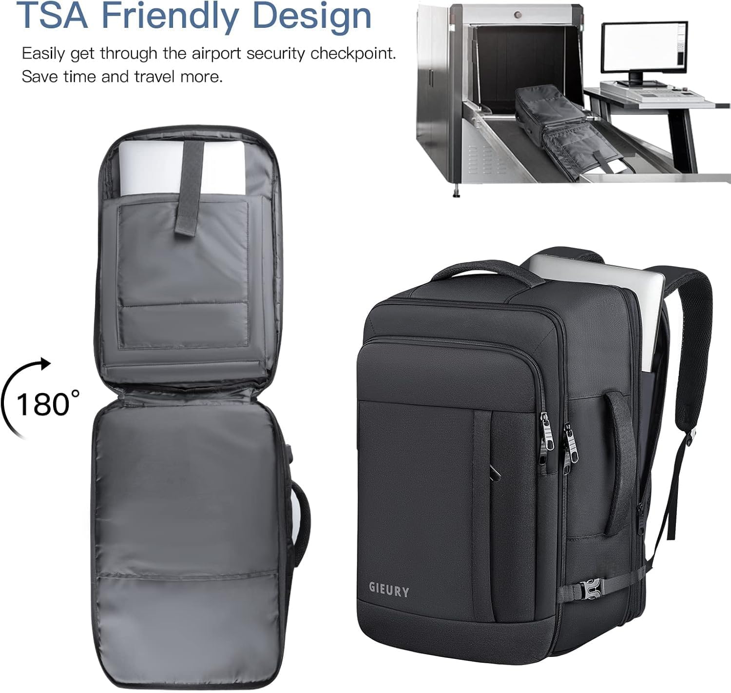 Detalle 2 de Gieury Carry On Backpack 50L