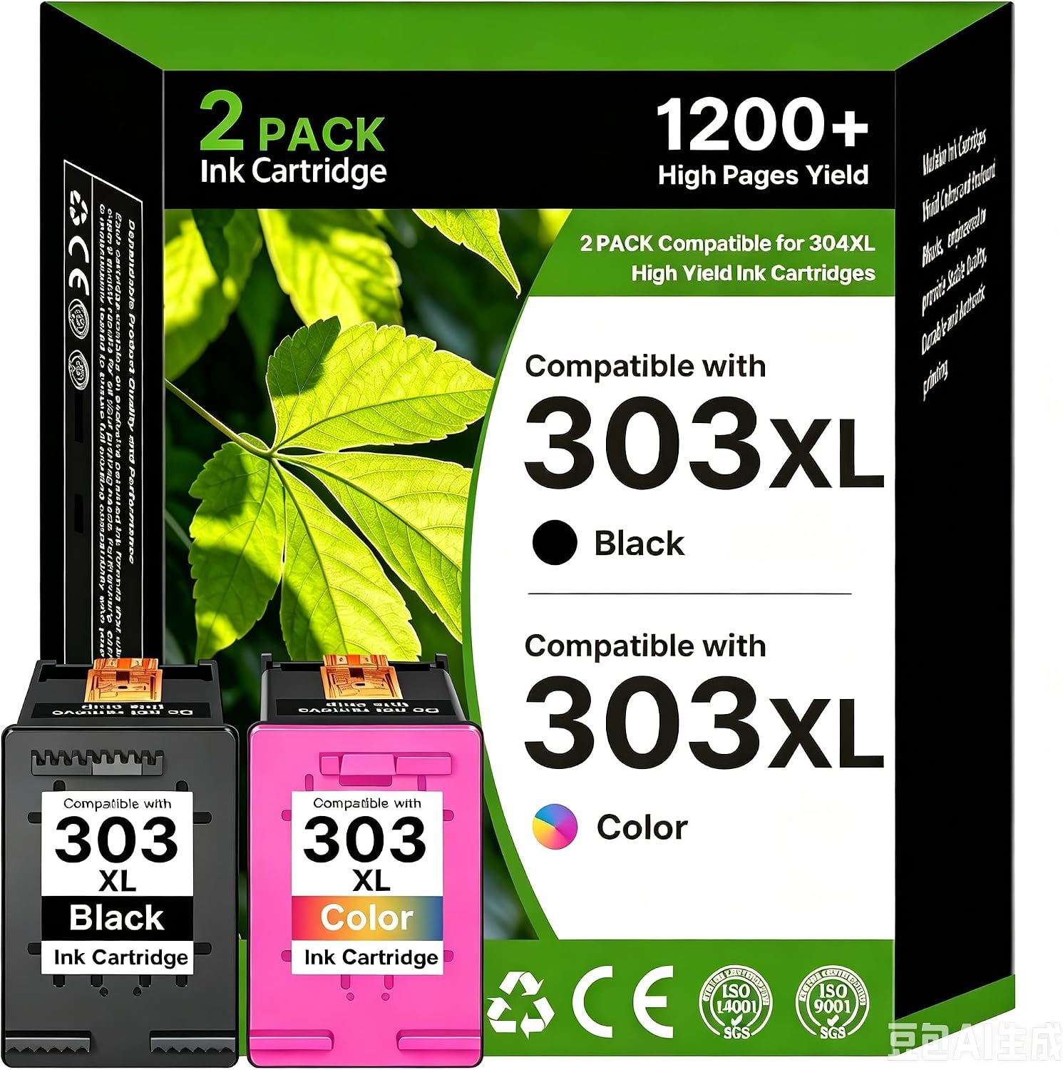 Detalle de 303XL High Yield Remanufactured Ink Cartridges for HP – Black & Colour (2 Pack)