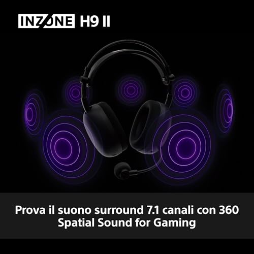 Detalle 2 de Sony INZONE H9 II, cuffie gaming wireless con audio spaziale 360° e ANC