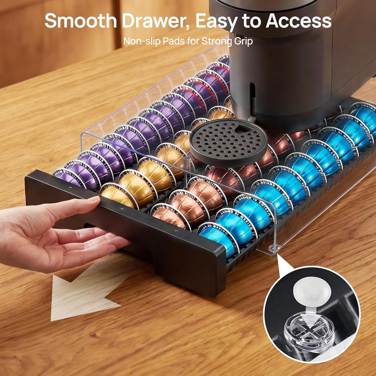 Thumbnail 6 de Vtopmart Coffee Pod Drawer Organizer for Nespresso Vertuo Pods — Holds 40 Large or 60 Small Capsules