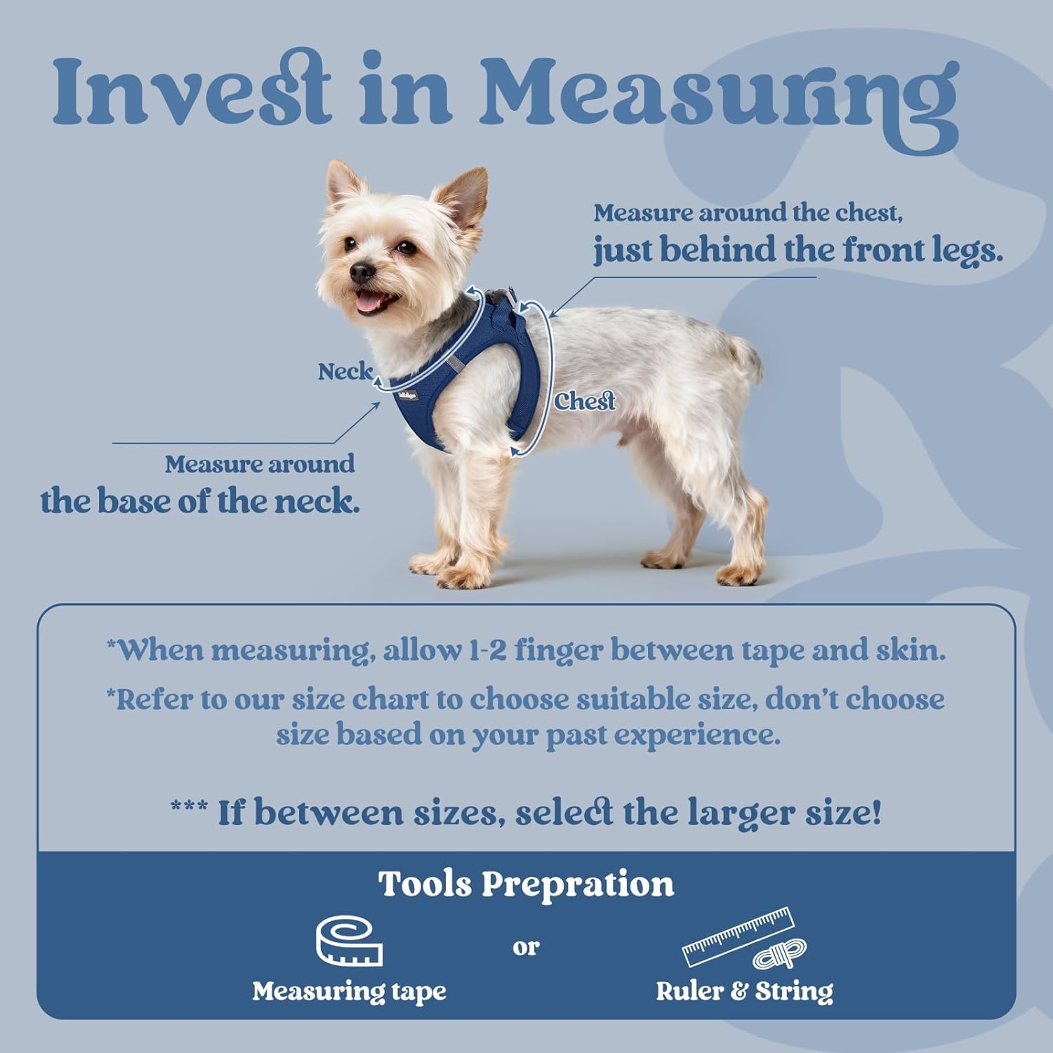 Thumbnail 1 de rabbitgoo Dog Harness Small Dog – Step-in Soft Mesh Harness (Navy, Size M)