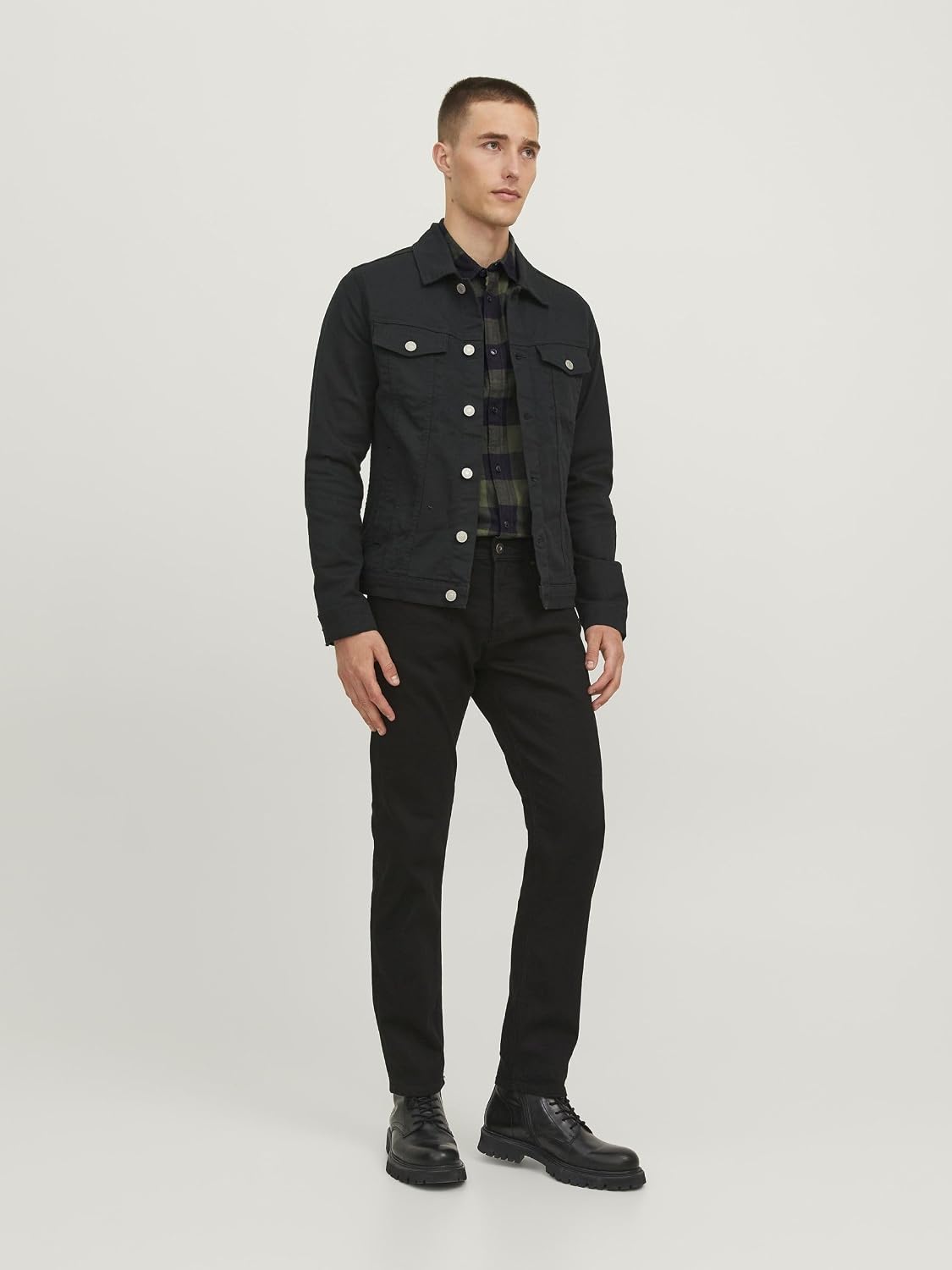 Detalle 2 de JACK & JONES Flanellhemd Slim Fit – Langarm, weiches Flanell und schmaler Schnitt