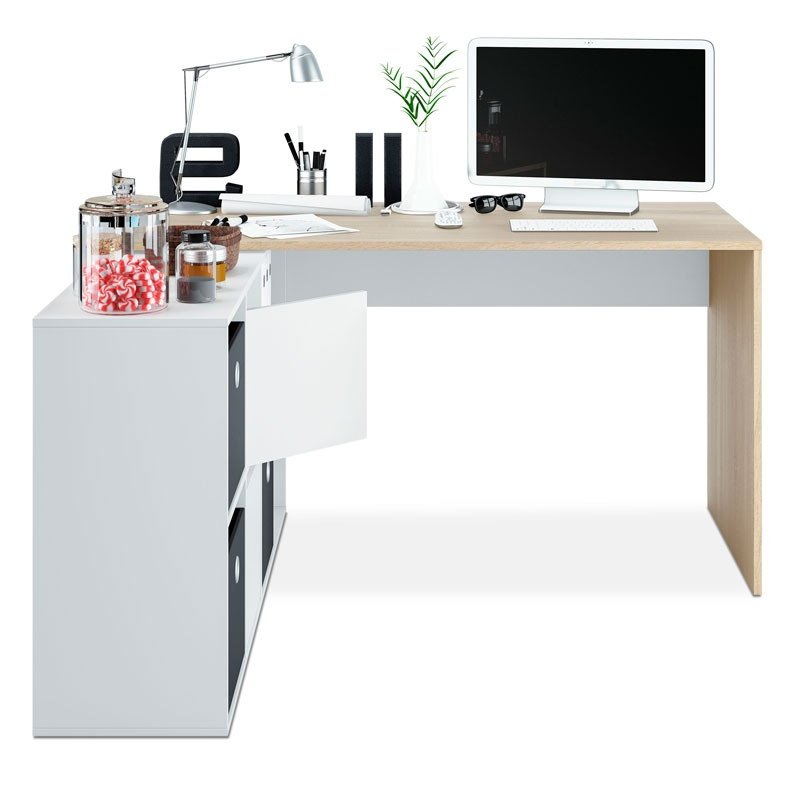Thumbnail 3 de Habitdesign Adapta XL Mesa de escritorio blanco/roble