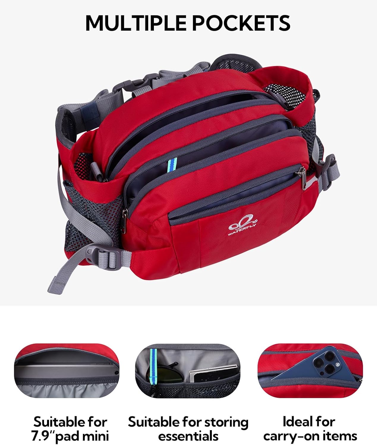 Thumbnail 2 de Waterfly Hiking Waist Pack Bum Bag with Bottle Holder