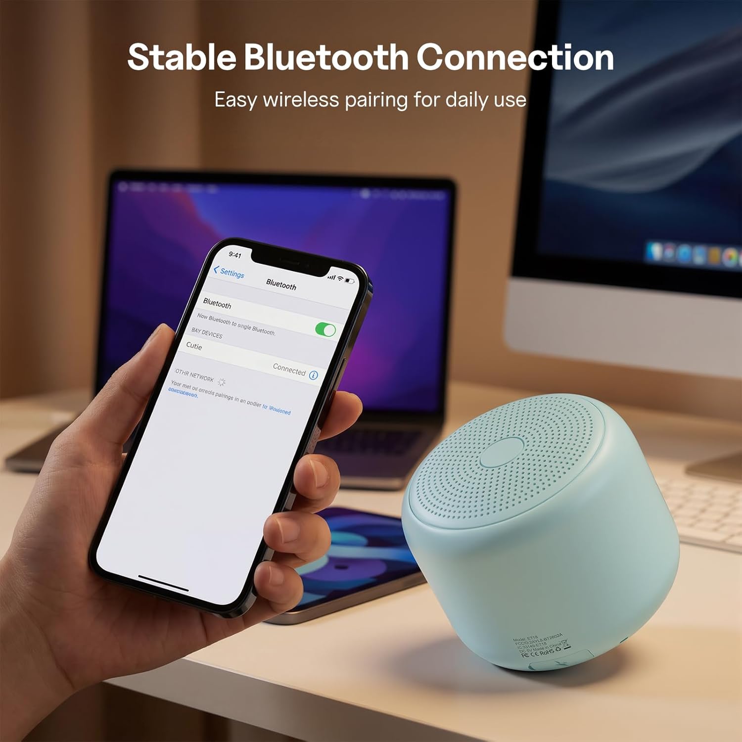 Thumbnail 2 de Bobtot Portable Bluetooth Speaker with Strap (Green) – 5W Stereo, IPX5 Waterproof, 20 Hours