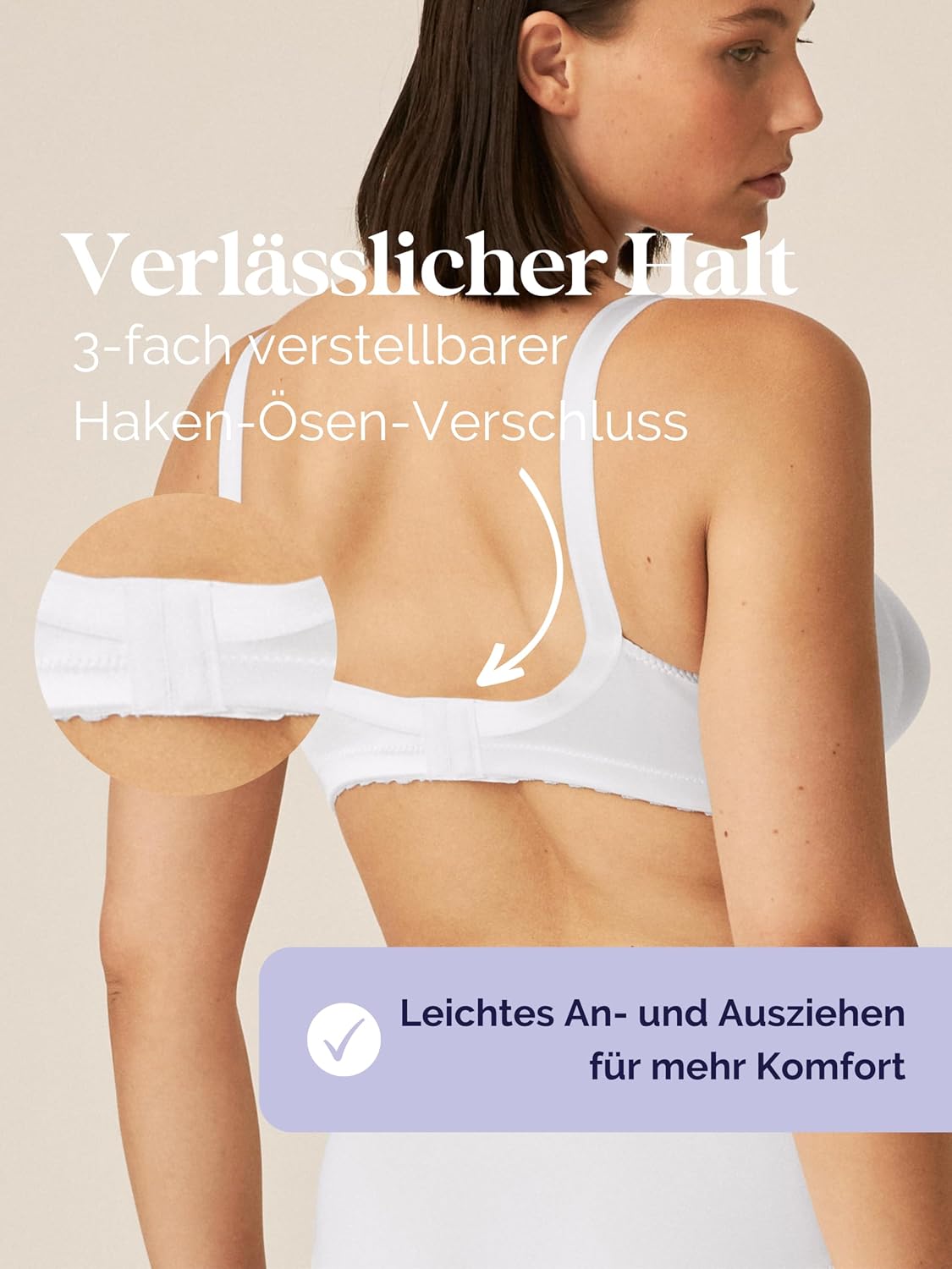 Detalle de Naturana Minimizer BH ohne Bügel (Cup B–G) – multiwear ohne Aros für optisch kleinere Cups