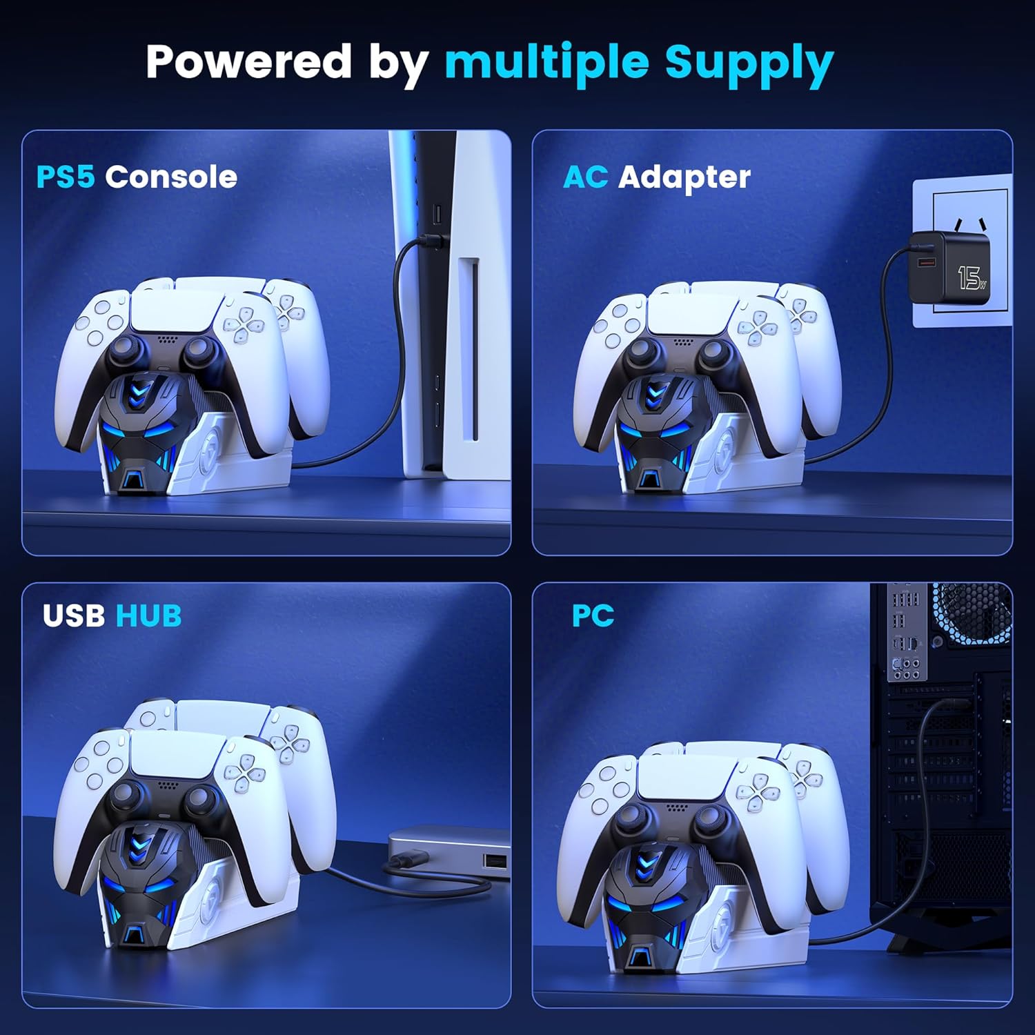 Thumbnail 5 de PS5 Controller Charger 2-3H Fast Charging