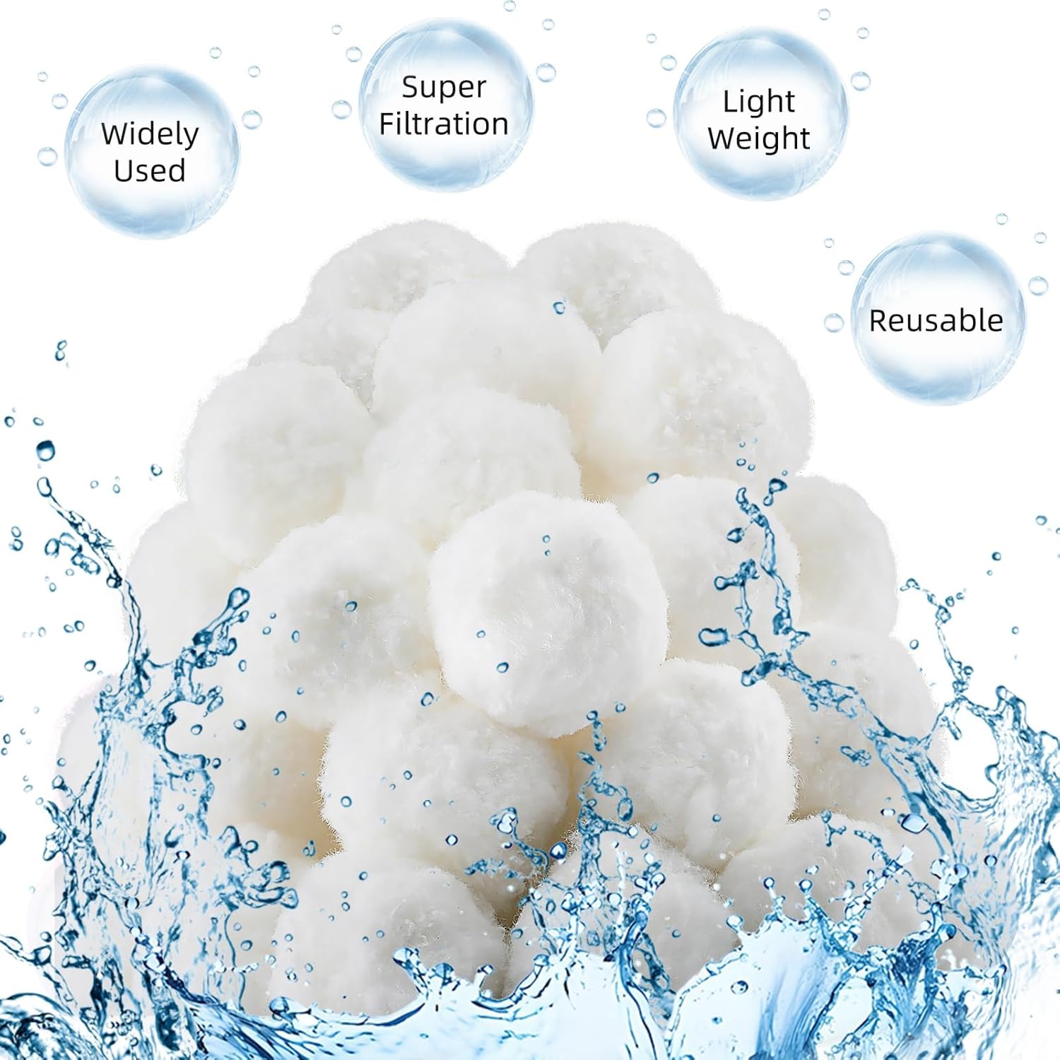 Thumbnail 2 de Ktxaby 700g Pool Filter Balls for Sand Filter (replacement for 23kg pool sand)