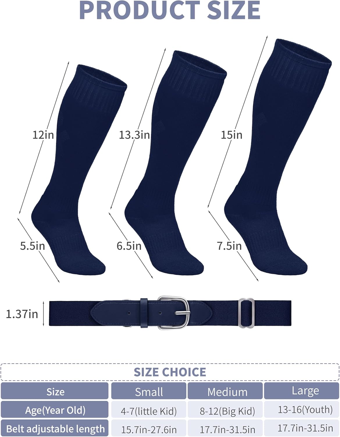 Detalle 2 de Baseball sock and belt combo set