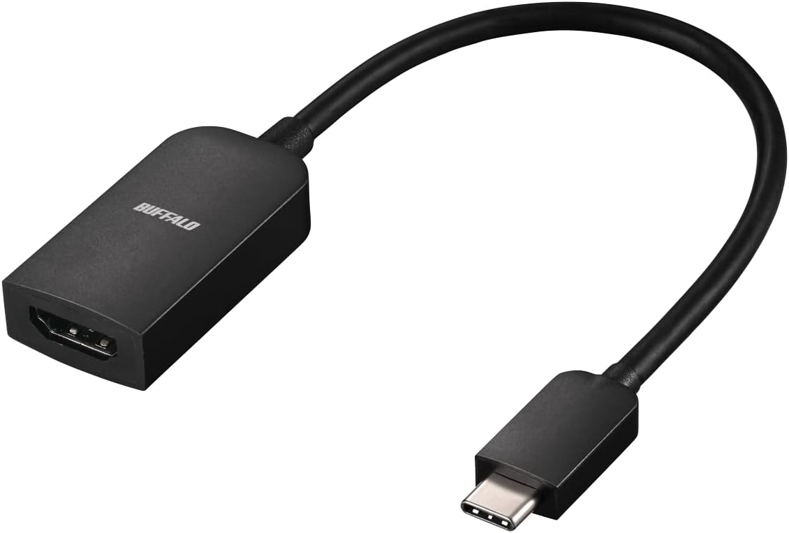 Detalle de バッファロー BSCHDBK/N USB Type-C-HDMI変換アダプター 15cm、4K/60Hz・ミラーリング対応