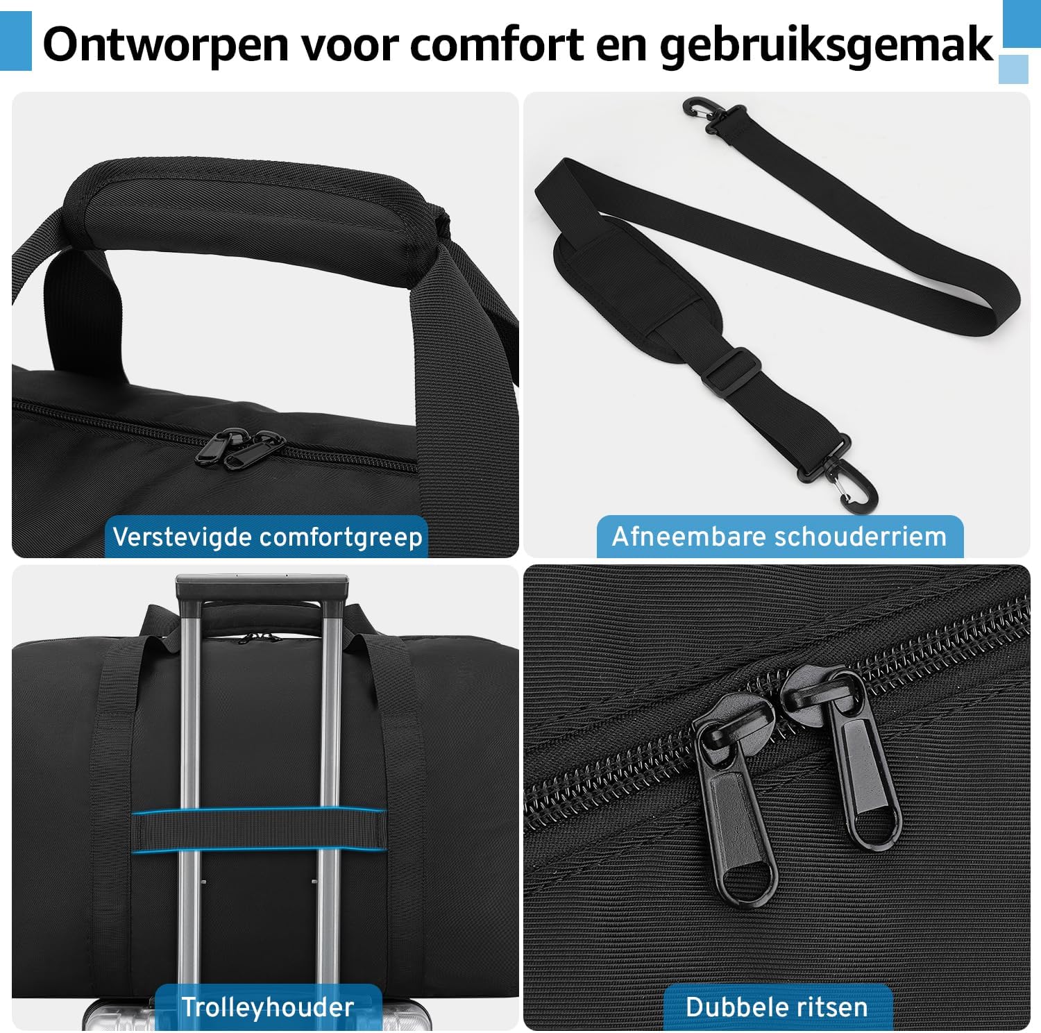 Thumbnail 3 de ETRONIK Grote reistas 50L met schoenenvak, waterafstotend en als handbagage