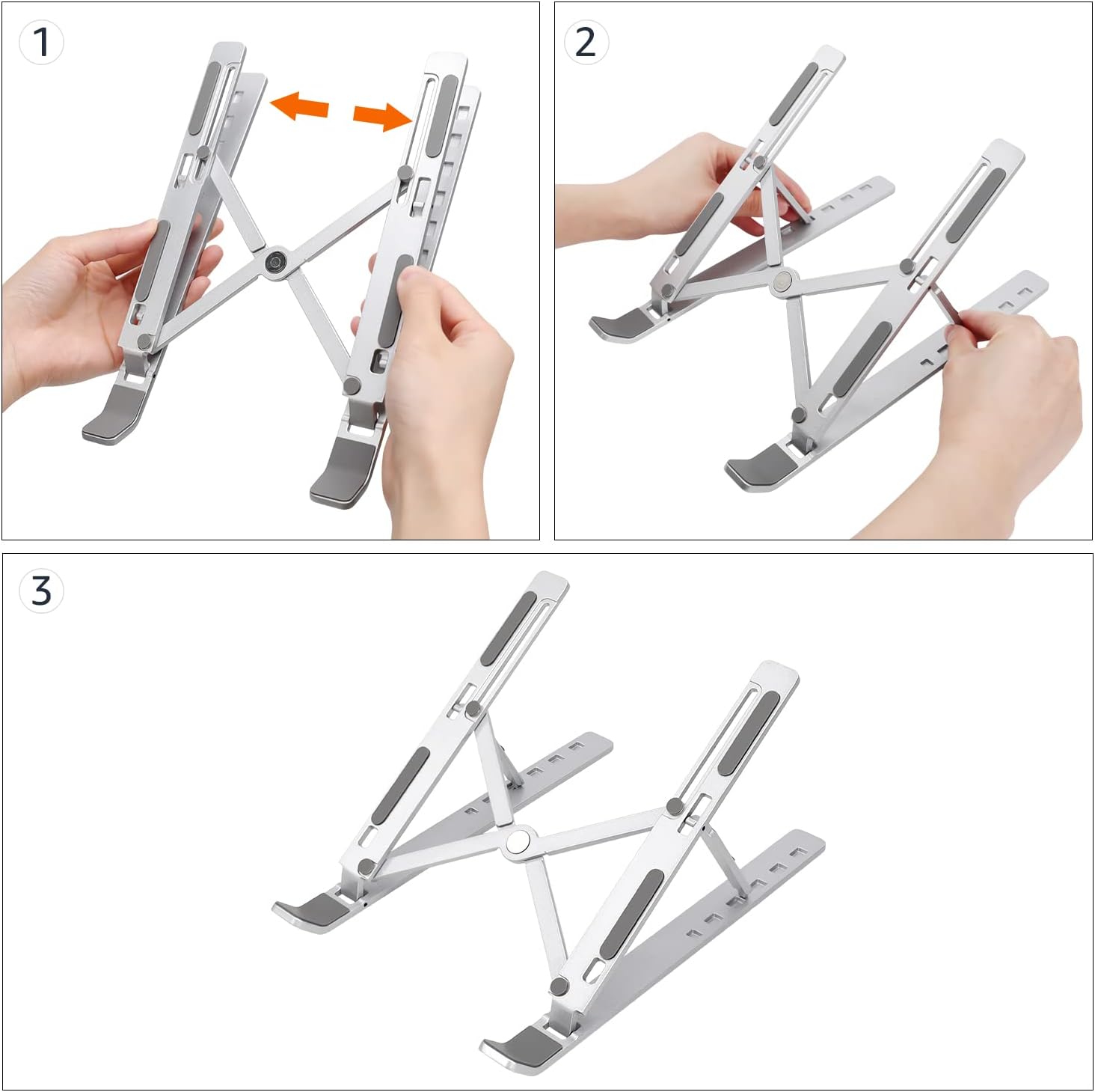 Thumbnail 5 de Amazon Basics Support portable pour ordinateur portable (6 réglages d’angle) pour 10 à 15,6 pouces, argenté