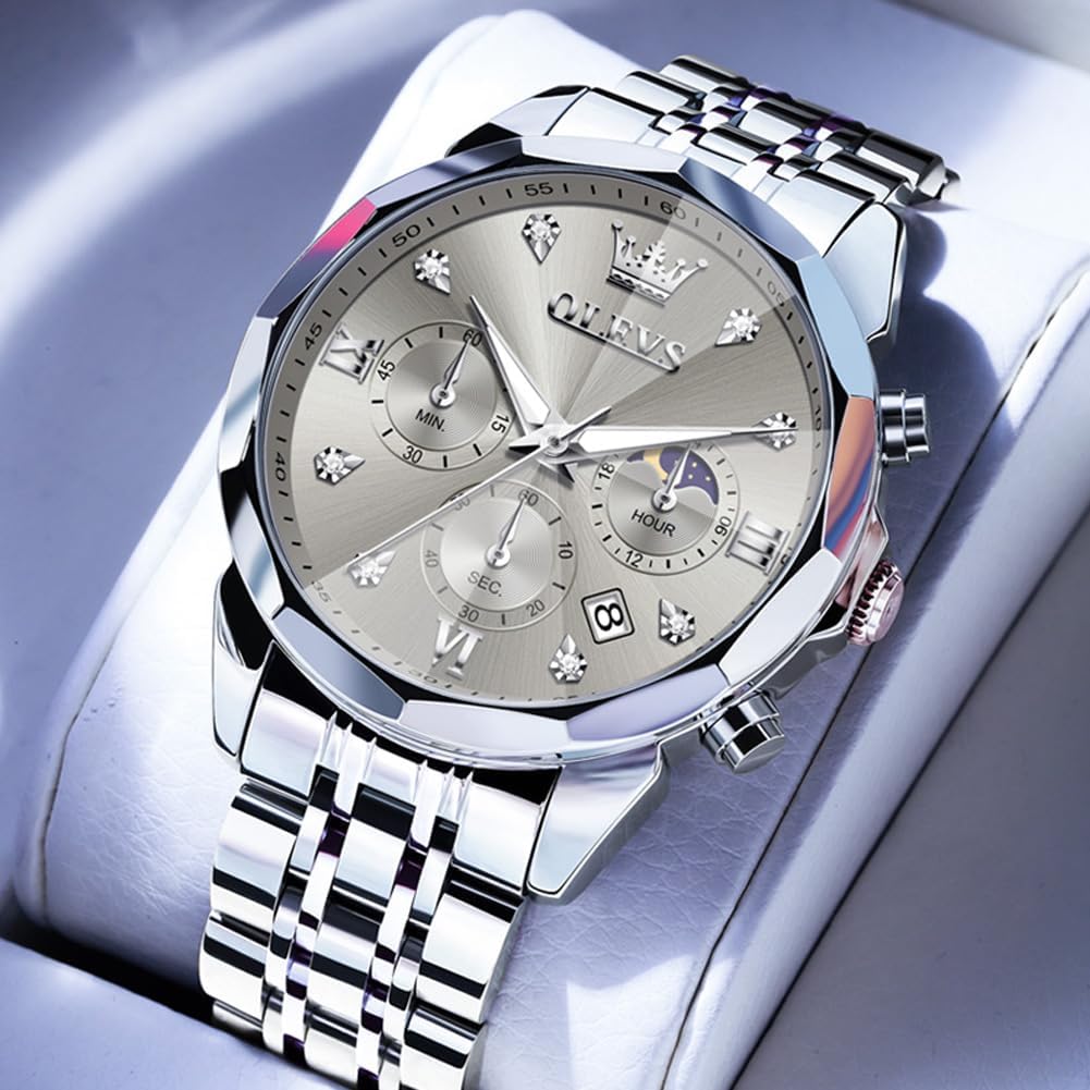 Detalle 2 de OLEVS Männer Uhr Quarz Chronograph 3 ATM
