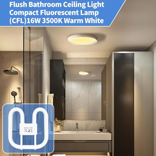Detalle de Liuyife GR10q 4-Pin 16W CFL Light Bulb (13.3 x 13.3 cm) Non-Dimmable Warm White 3500K