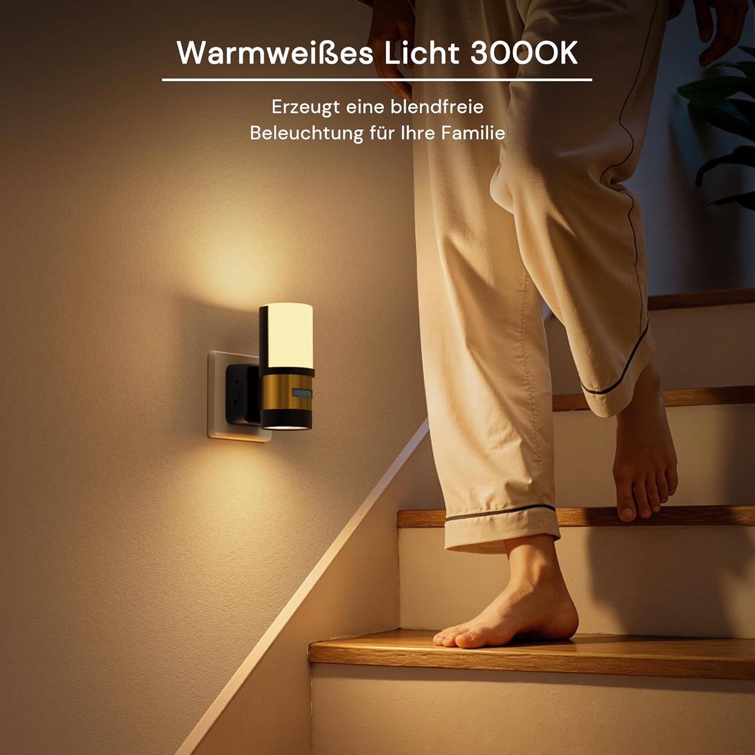 Thumbnail 2 de LOHAS-LED Nachtlicht Steckdose (2 Stück) mit Bewegungsmelder, 3000K Warmweiß, 360° Drehbar – flexibler Lichtspender für Flur, Treppenhaus und Schlafzimmer