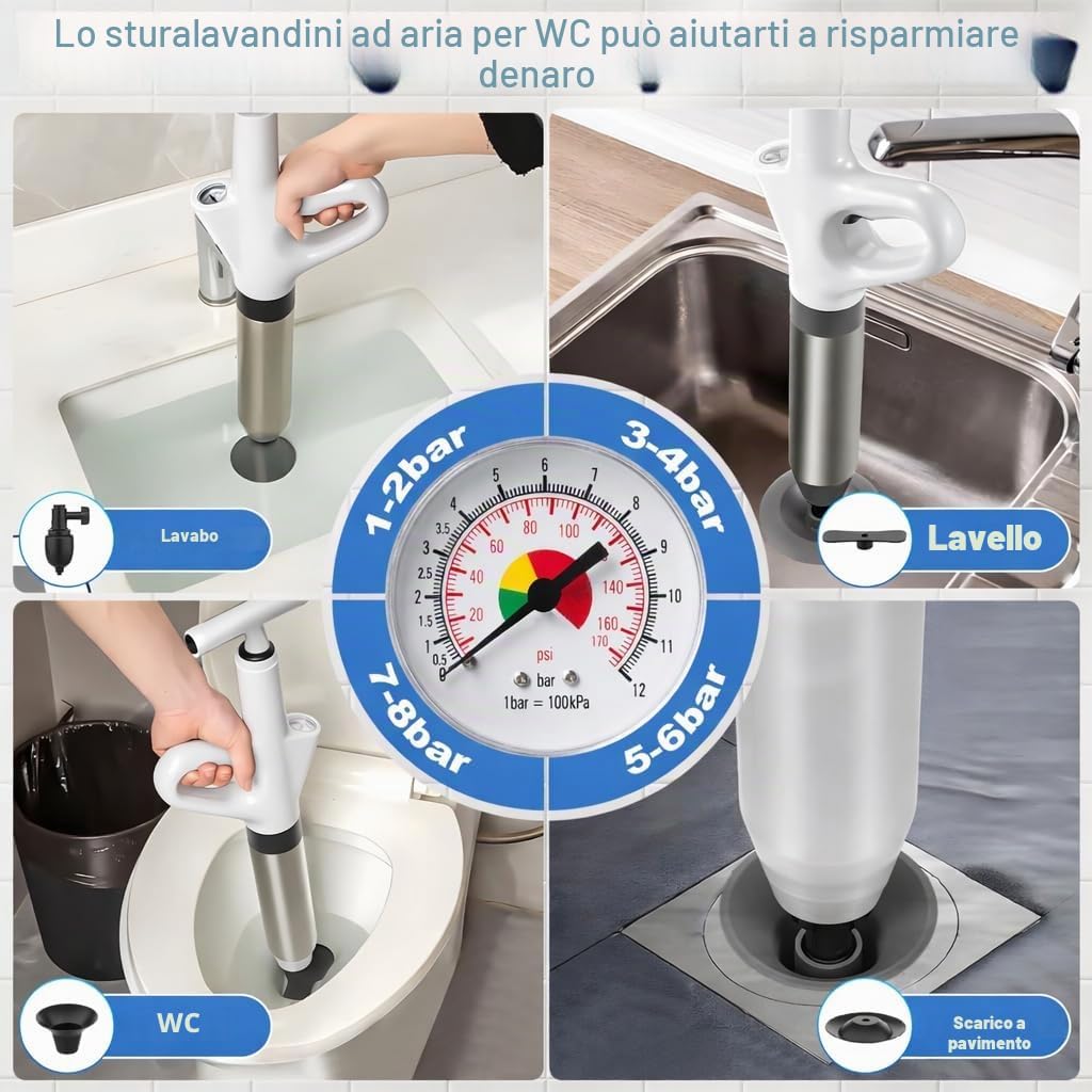 Thumbnail 4 de Stura WC ad alta pressione con manometro visibile - DUREVOLE e versatile per igiene domestica